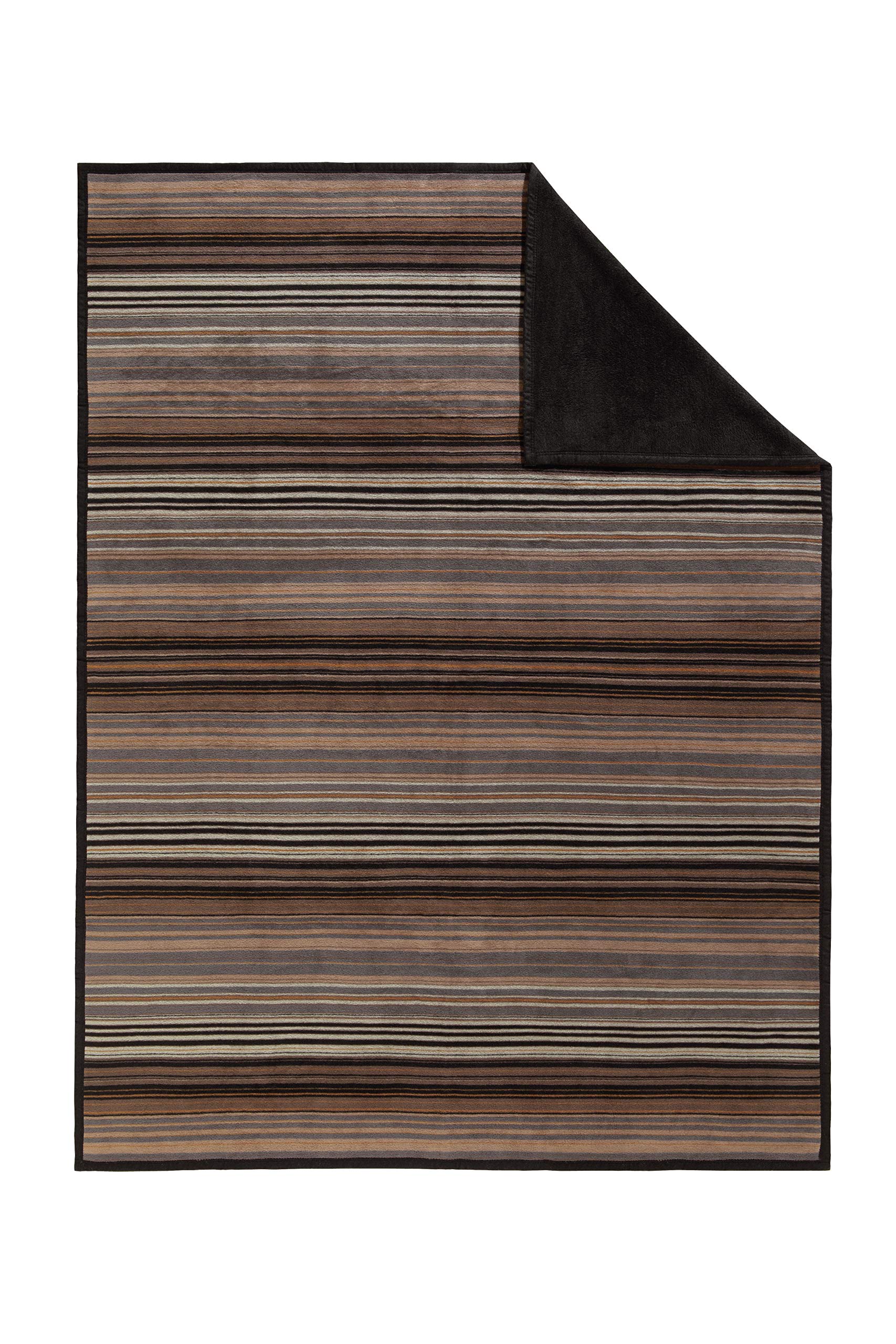 IBENA Oversized Reversible Throw Blanket - Soft & Cozy Chocolate Stripe Design for Couch, Bed, Sofa - Perfect for Winter, Home Decor, Gift Giving & Travel