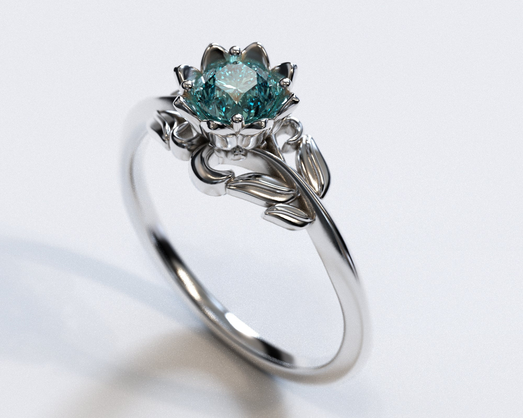 Exquisite Aquamarine Flower Engagement Ring for Women - Vintage Inspired Wedding Band, Perfect for Proposals, Anniversaries & Special Occasions