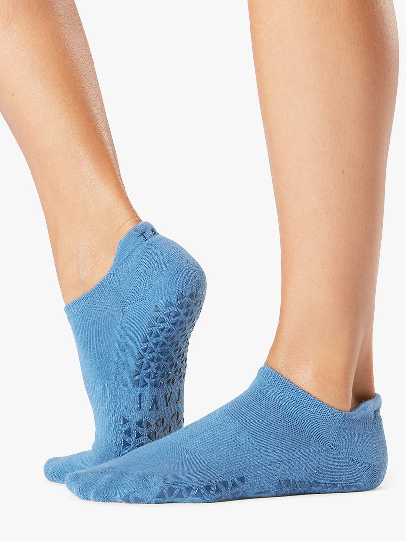 Tavi Noir Savvy Grip Socks for Women - Non-Slip Yoga Socks with Arch Support - Sapphire Blue - Perfect for Yoga, Pilates, Barre & Home Workouts