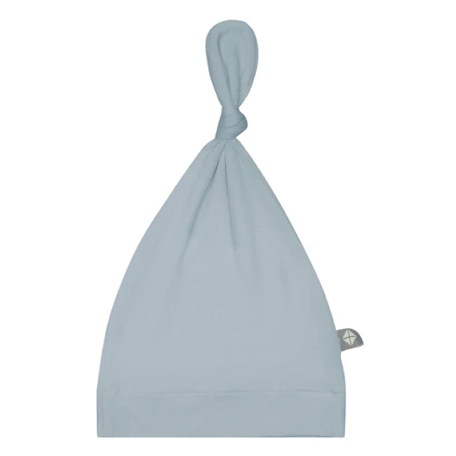 Kyte Baby Knotted Cap in Fog - Soft Organic Cotton Newborn Hat for Boys & Girls - Perfect for Hospital, Photo Shoots & Everyday Comfort
