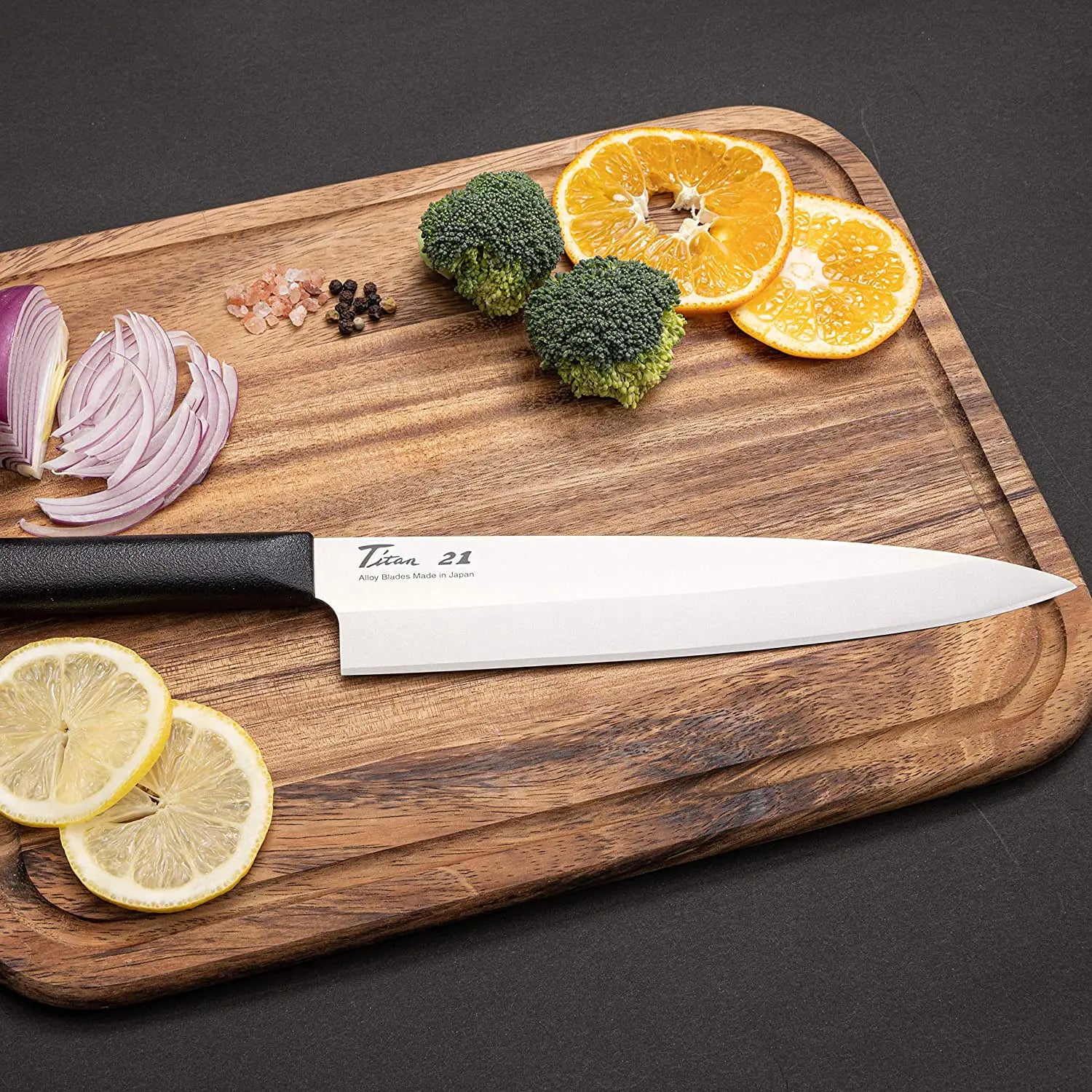 Premium Titanium Hybrid Sashimi Yanagiba Knife - Ultra Sharp Japanese Sushi & Sashimi Chef Knife - Perfect for Sushi Making, Fish Filleting & Professional Kitchen Use