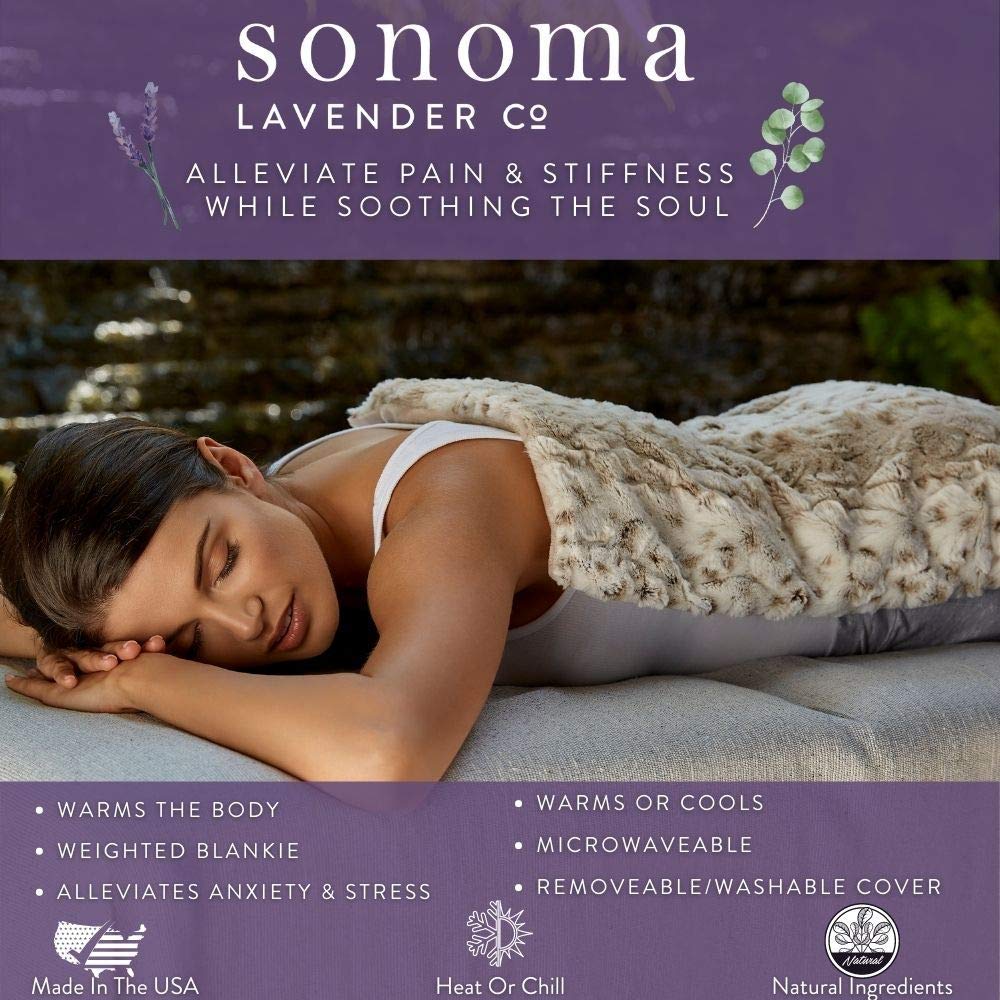 Sonoma Lavender Aromatherapy Spa Blanket - Microwaveable Hot/Cold Therapy with Lavender Flowers & Flaxseed - 44