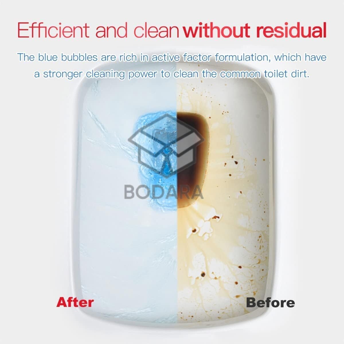 BODARA Lemon Scent Toilet Cleaning Tablets - Fresh Smelling Bathroom, Easy Use Tank Cleaner, Long Lasting Odor Control (10 Pack) for Home, Hotel & Office Restroom Maintenance