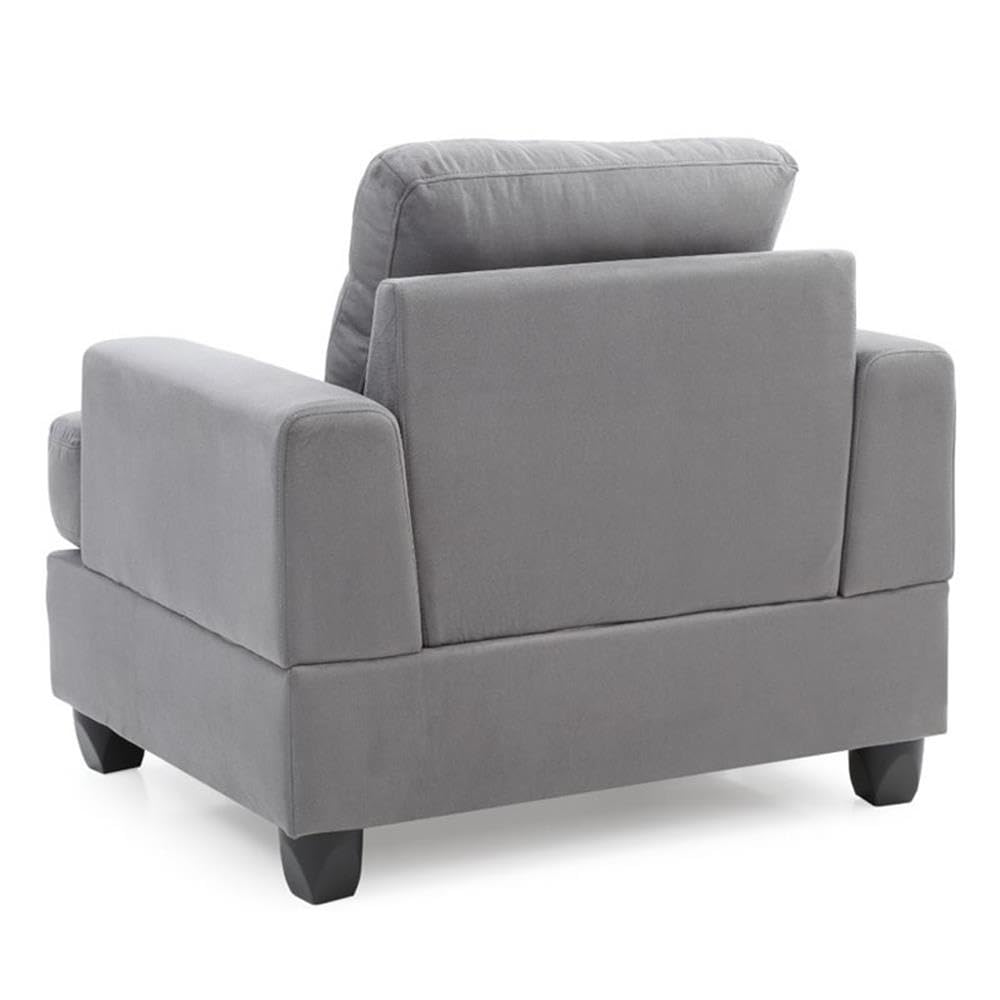 Glory Furniture Sandridge Microsuede Recliner Chair - Soft Gray Upholstered Living Room Accent Chair for Home Office, Lounge & Reading Nook