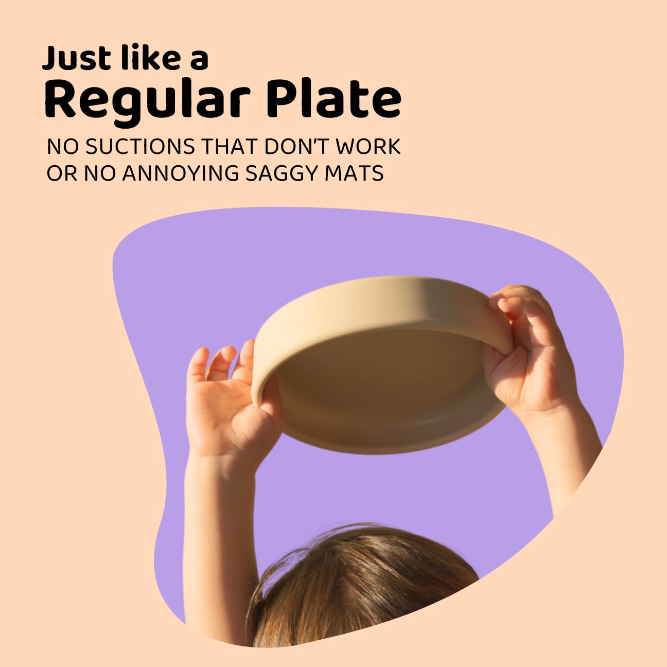 **Non-Slip Weighted Silicone Baby Plate for Toddlers - BPA-Free, Microwave & Dishwasher Safe - Perfect for Mealtime, Travel & Daycare - Blue Hour**