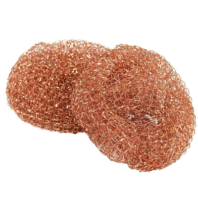 Copper Scrubber for Cleaning Pots and Pans - Heavy Duty Stainless Steel Scourer for Kitchen, Cookware, Grill - Eco-Friendly & Rust-Free (2 Pack) - Perfect for Removing Tough Grease and Burnt Food