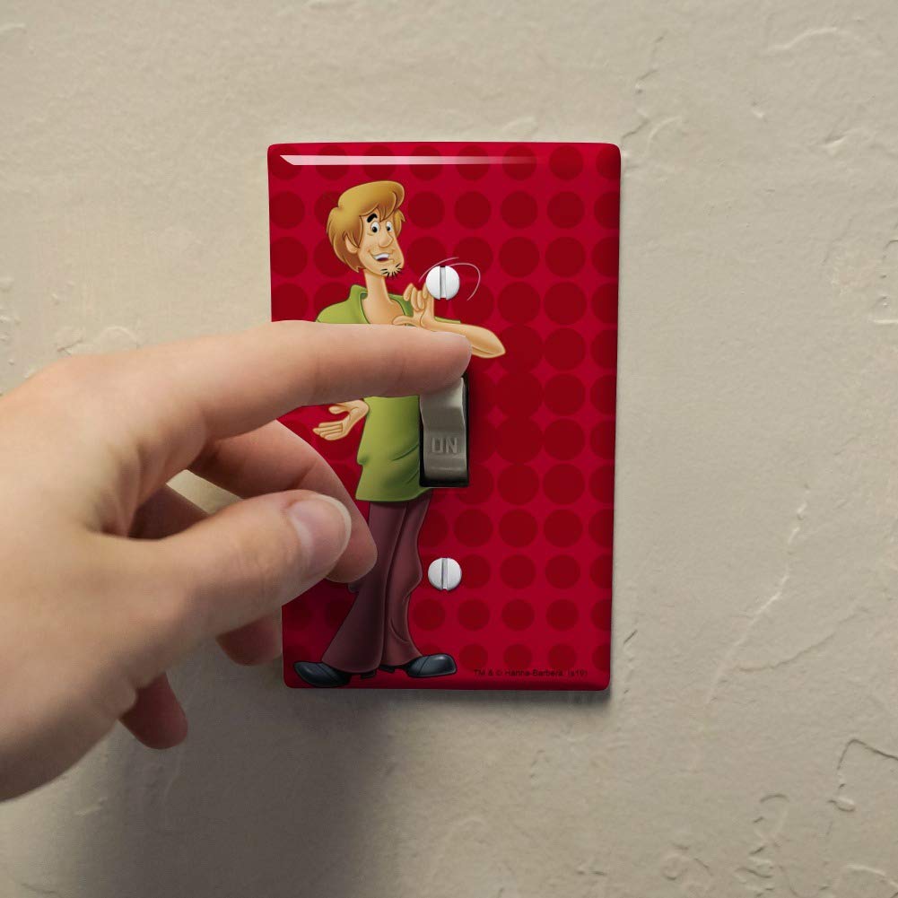 Scooby-Doo Shaggy Plastic Wall Decor Light Switch Plate Cover - Fun Cartoon Character Toggle Switch for Kids Bedroom, Playroom, and Themed Party Decor