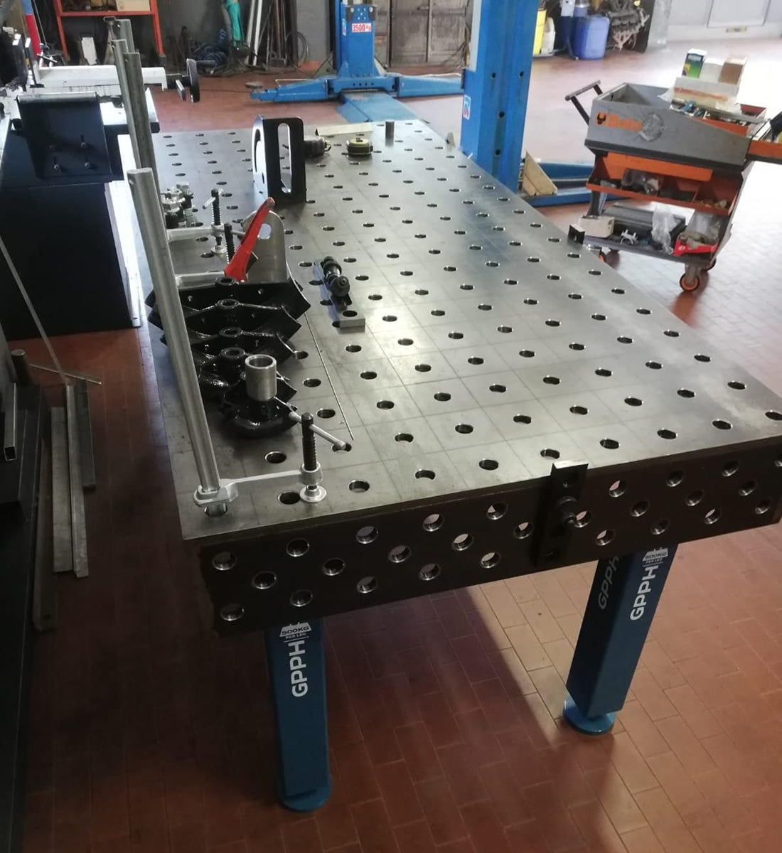 Professional Shop Chassis Table - Heavy Duty Workbench for Automotive & DIY Projects | Perfect for Garage, Workshop & Home Repair Use