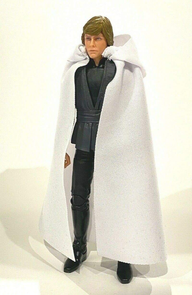 1/12 Scale Miniature Custom Handmade White Fabric Hooded Cape for 6 inch Action Figures - Perfect for Doll Photography, Cosplay & Collectible Displays