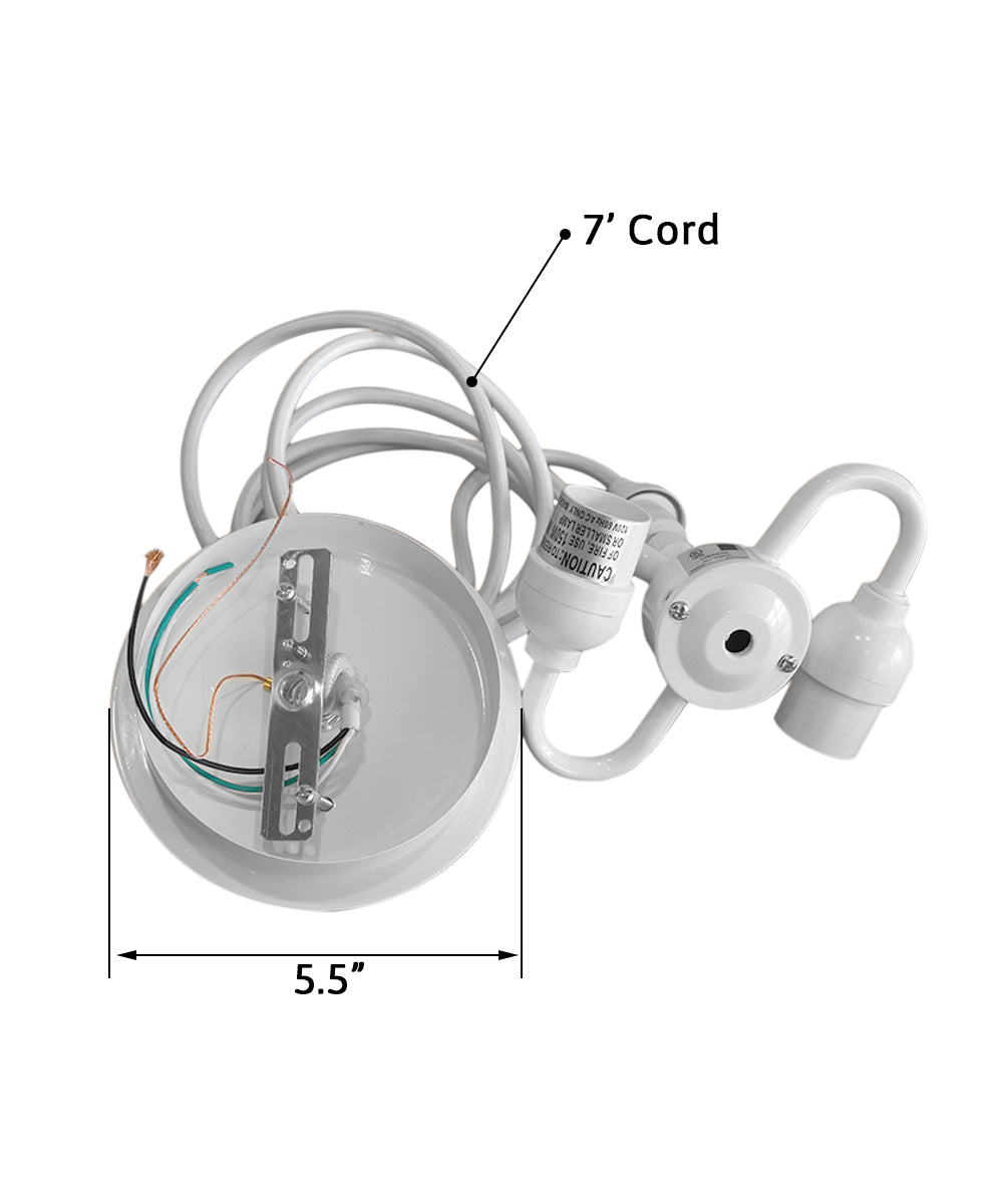 14W 2-Light Modern Pendant Lighting Fixture with White Fabric Shade & Diffuser, Adjustable White Cord - Perfect for Kitchen Island, Dining Room, or Bedroom Lighting