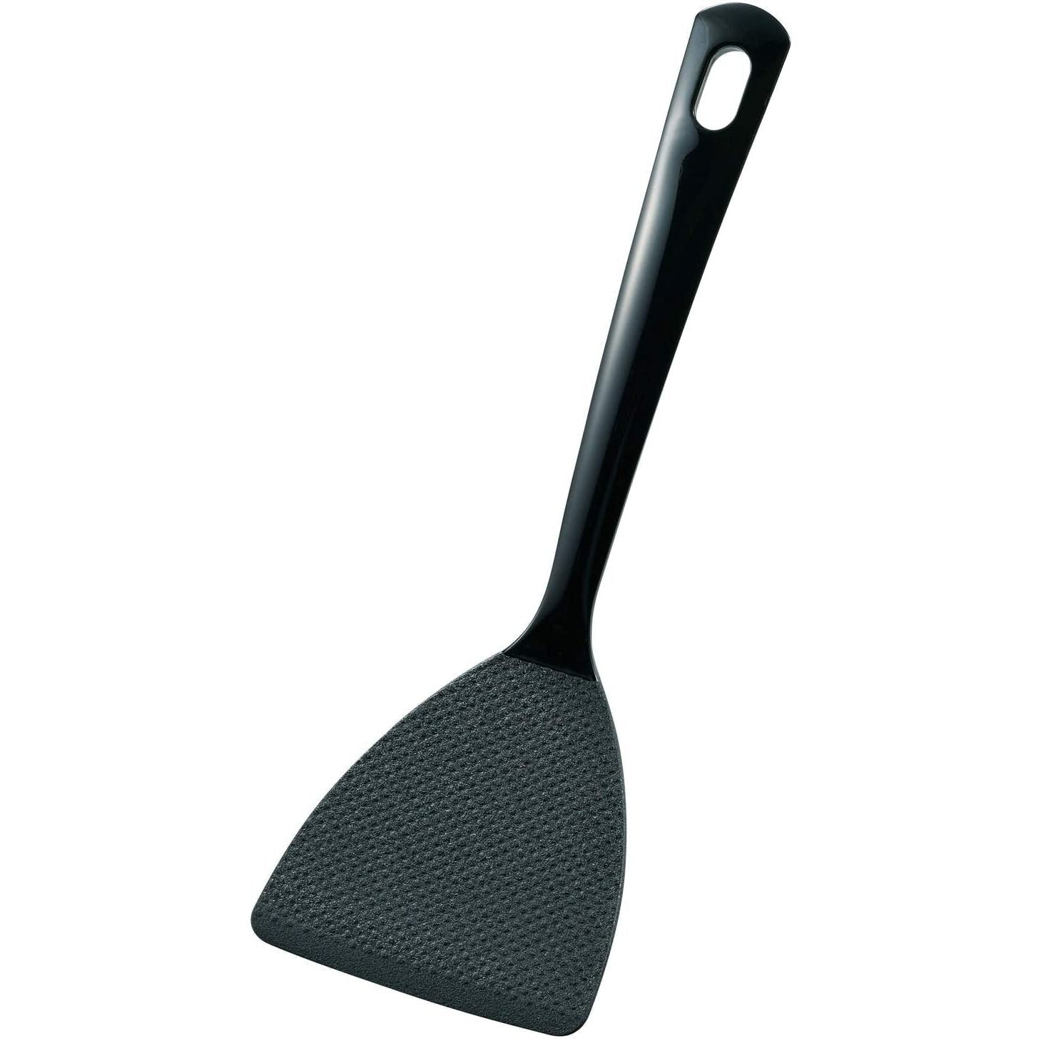 Akebono Flexible Nylon Spatula - Black Plastic Turner CH 2104 for Non-Stick Cookware - Perfect for Flipping Pancakes, Eggs & Burgers