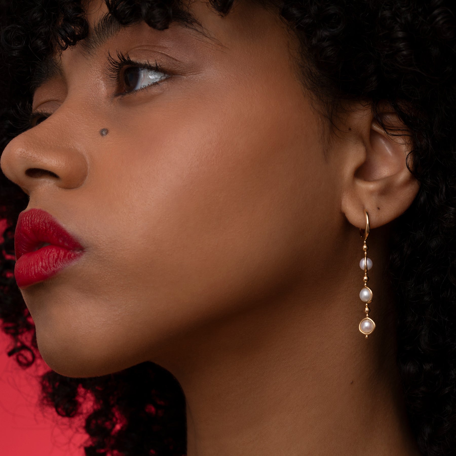 Celestial Pearl & Gold Bead Drop Earrings for Women - Elegant Dangle Jewelry for Party, Wedding & Evening Wear