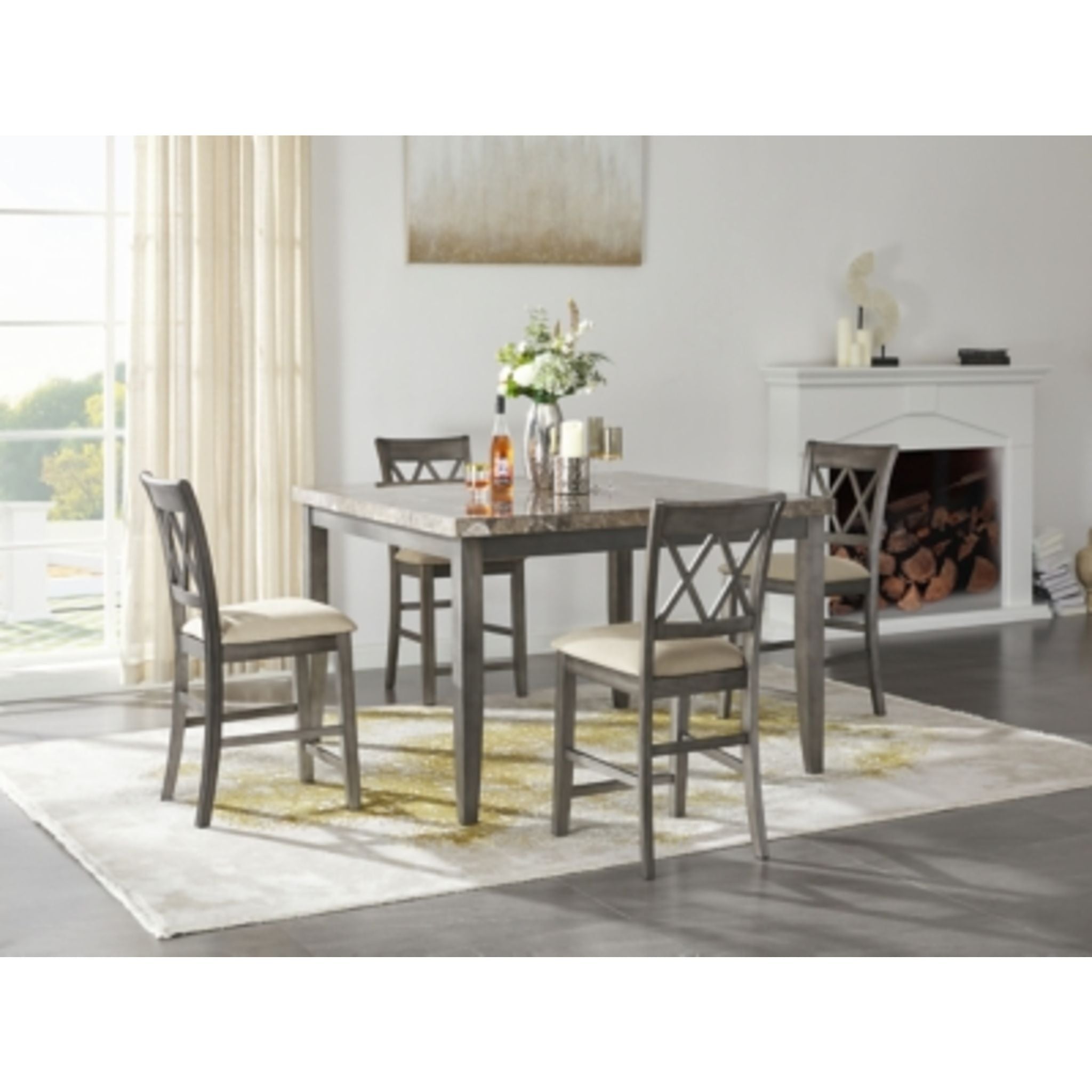 Premium Curranberry Counter Dining Set - 3-Piece Modern Bar Stool Set for Kitchen Island, Breakfast Nook & Small Space Dining - Comfortable Counter Height Stools with Back Support
