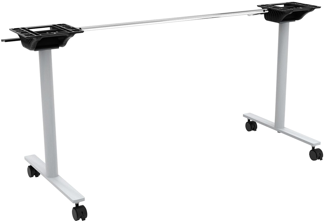 Safco JURNI 72 x 24 Inch Mobile Flip Table with Locking Casters - Adjustable Height Workstation for Office, Classroom, or Home Use [JN7224NFLPCA]