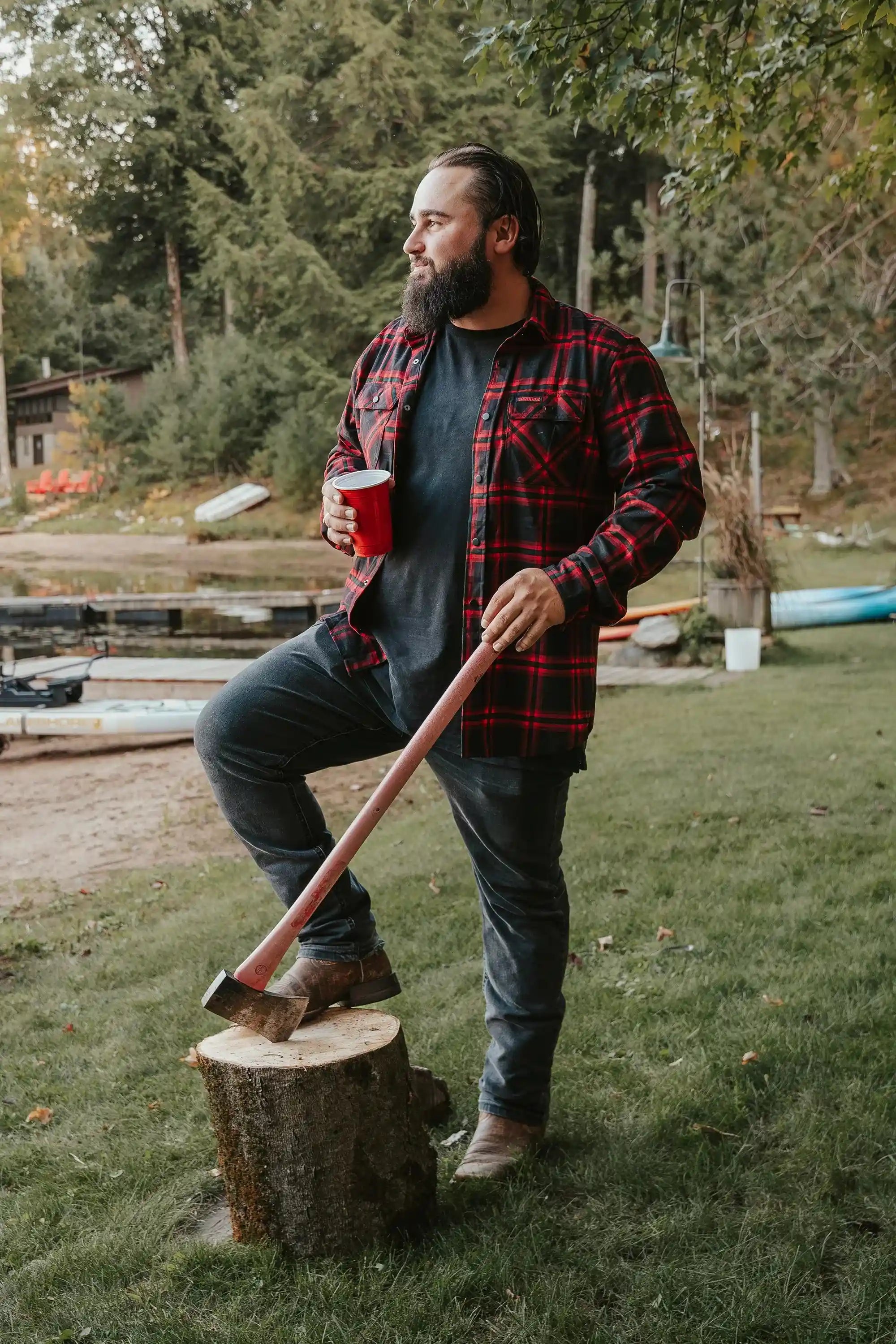 Premium Campfire Flannel Shirt for Men - Soft & Durable Outdoor Plaid Shirt - Perfect for Camping, Hiking & Fall Adventures