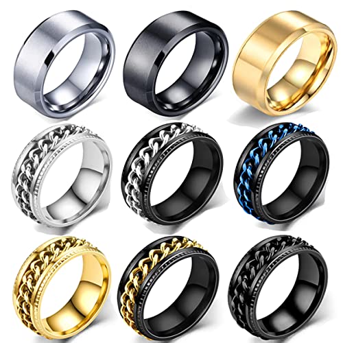 8mm spinner rings 9pcs
