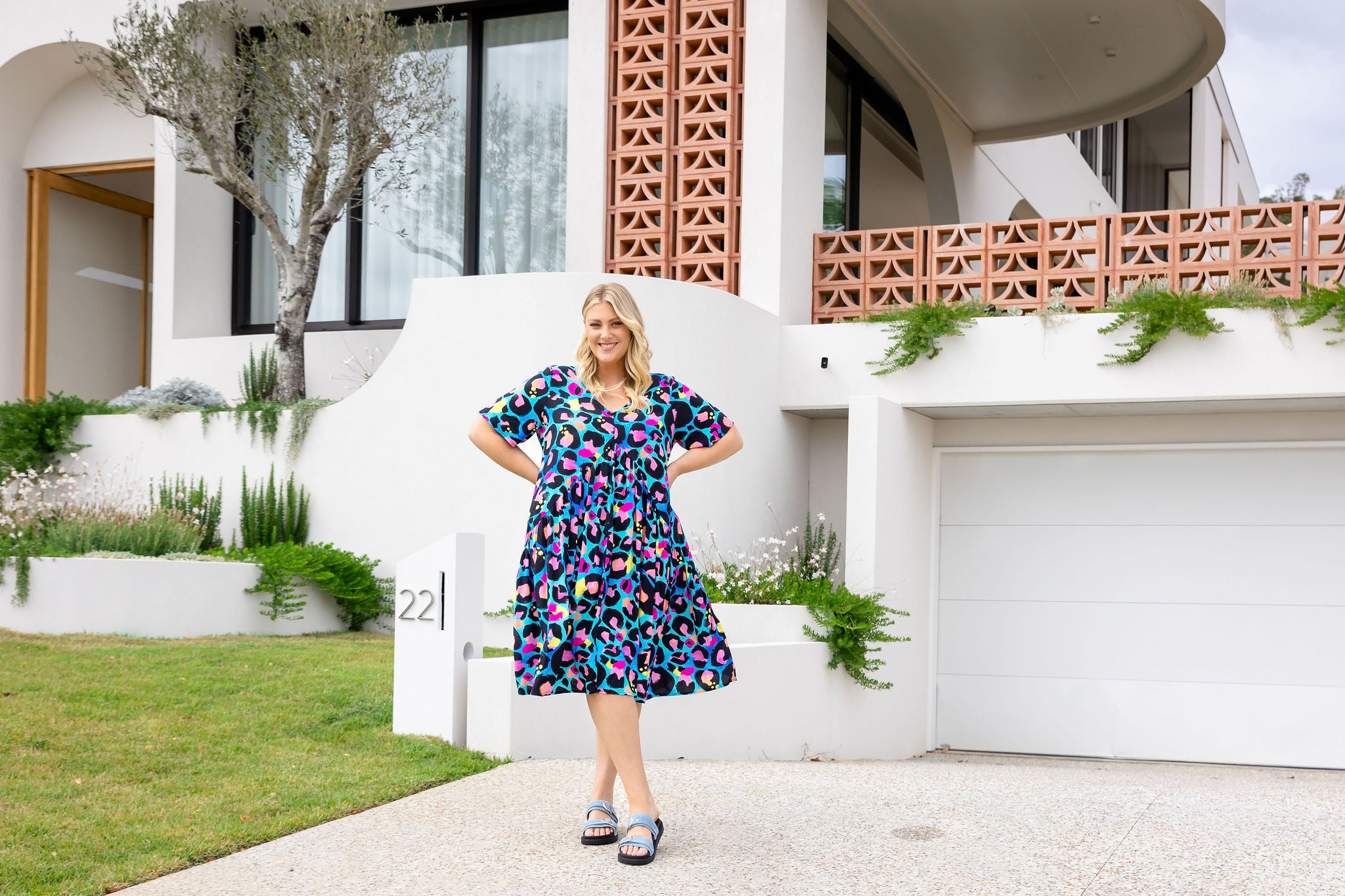 Kasey Rainbow Peak Dress in Kasey Leopard Print - Stylish Animal Print Party & Cocktail Dress for Women