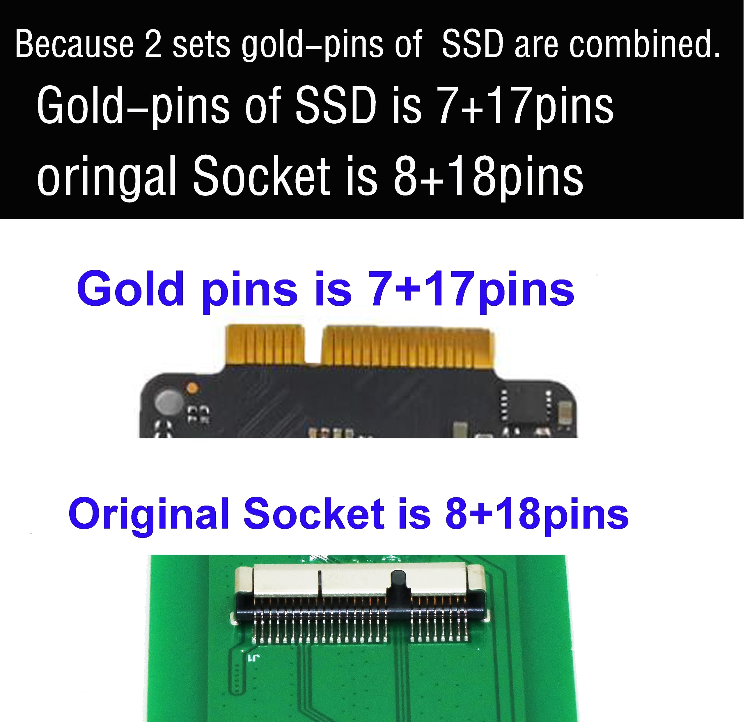 Sinech 26-Pin to SATA Adapter Card for 2012 MacBook Air/PRO Retina - SSD Upgrade Solution for Faster Performance & Data Transfer