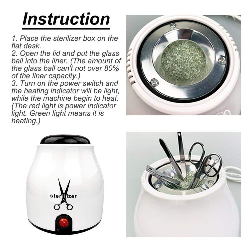 Luminiu UV Nail Tool Sterilizer - Electric Hot Air & Dry Heat Sanitizer with Timer, Quartz Sand & Stainless Steel for Salon & Home Use - Perfect for Manicure, Pedicure & Nail Art Tools Disinfection