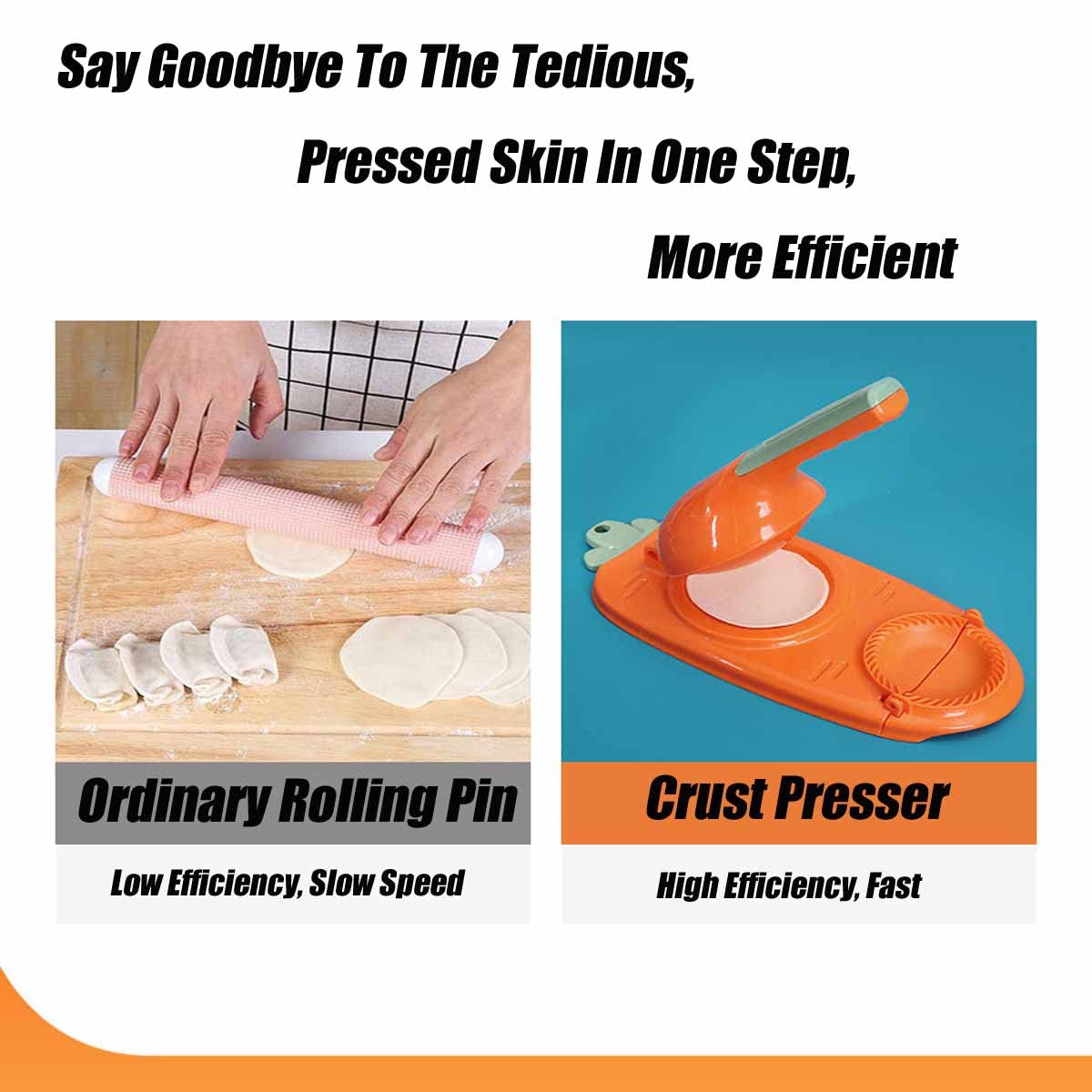 MSYINGL Manual Tortilla Press - Corn Tortilla Maker, Pancake & Dumpling Dough Press for Homemade Wrappers - Kitchen Gadget (Orange) - Perfect for Mexican, Asian Cuisine & Family Cooking