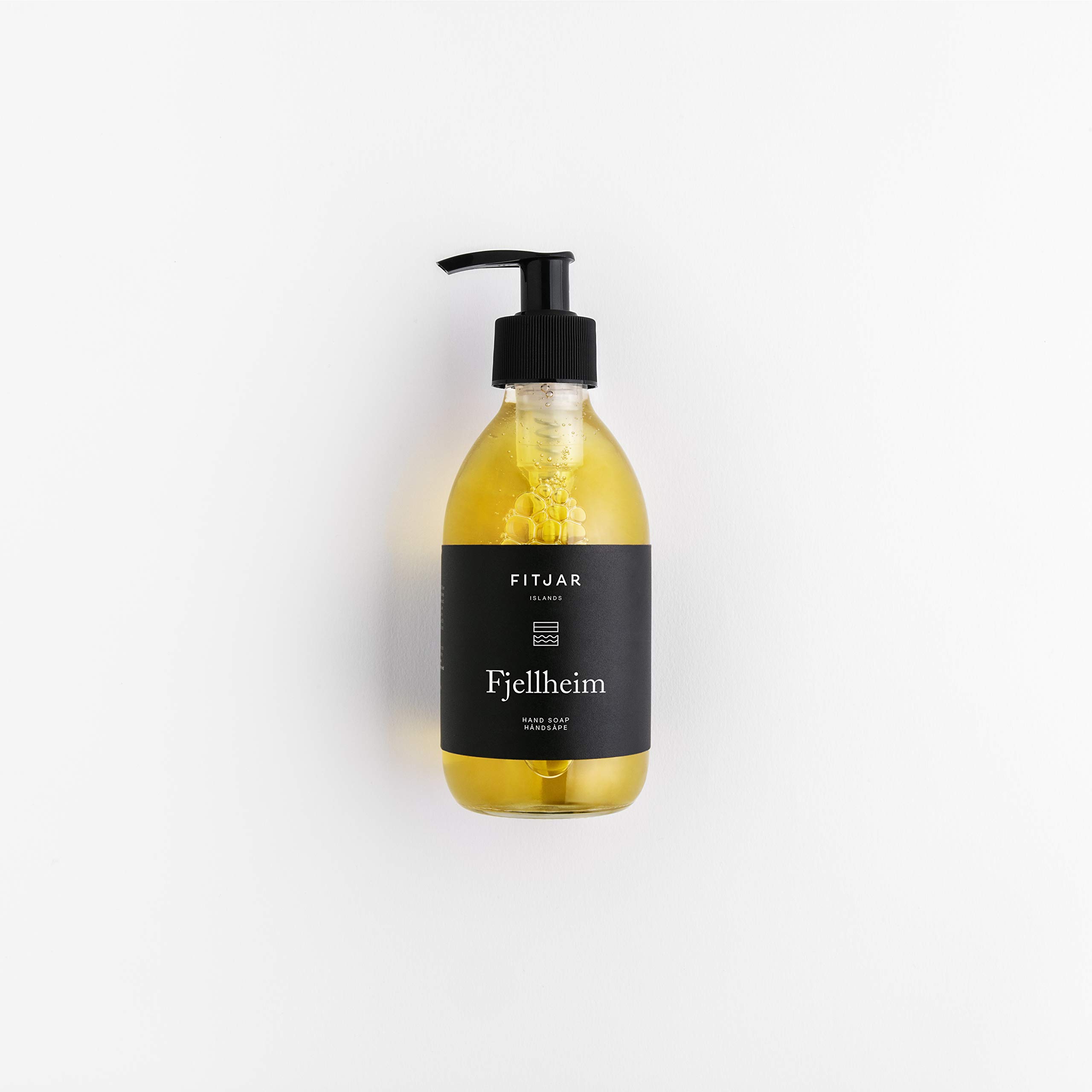 Fjellheim Vegan Hand Soap & Hair Body Wash - SLS/SLES Free, Natural Ingredients, 250ml/8.45oz Glass Bottle - Gentle Cleansing for Sensitive Skin, Eco-Friendly Bathroom & Travel Essential