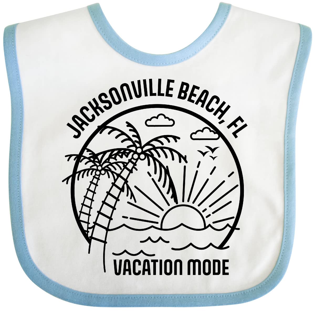 Summer Vacation Mode Jacksonville Beach Florida Baby Bib - Soft Cotton Drool Bib for Infants & Toddlers - Perfect for Beach Trips, Travel, and Outdoor Adventures
