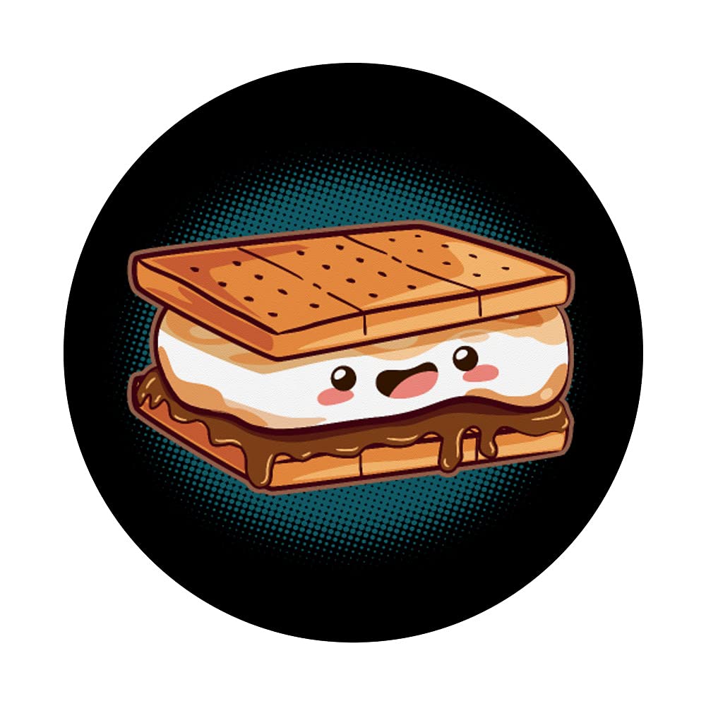 Kawaii S'mores Art PopSockets Swappable PopGrip - Cute Chocolate Marshmallow Design for Phone & Tablet Accessories - Perfect for Camping, Gifts & Pop Culture Fans
