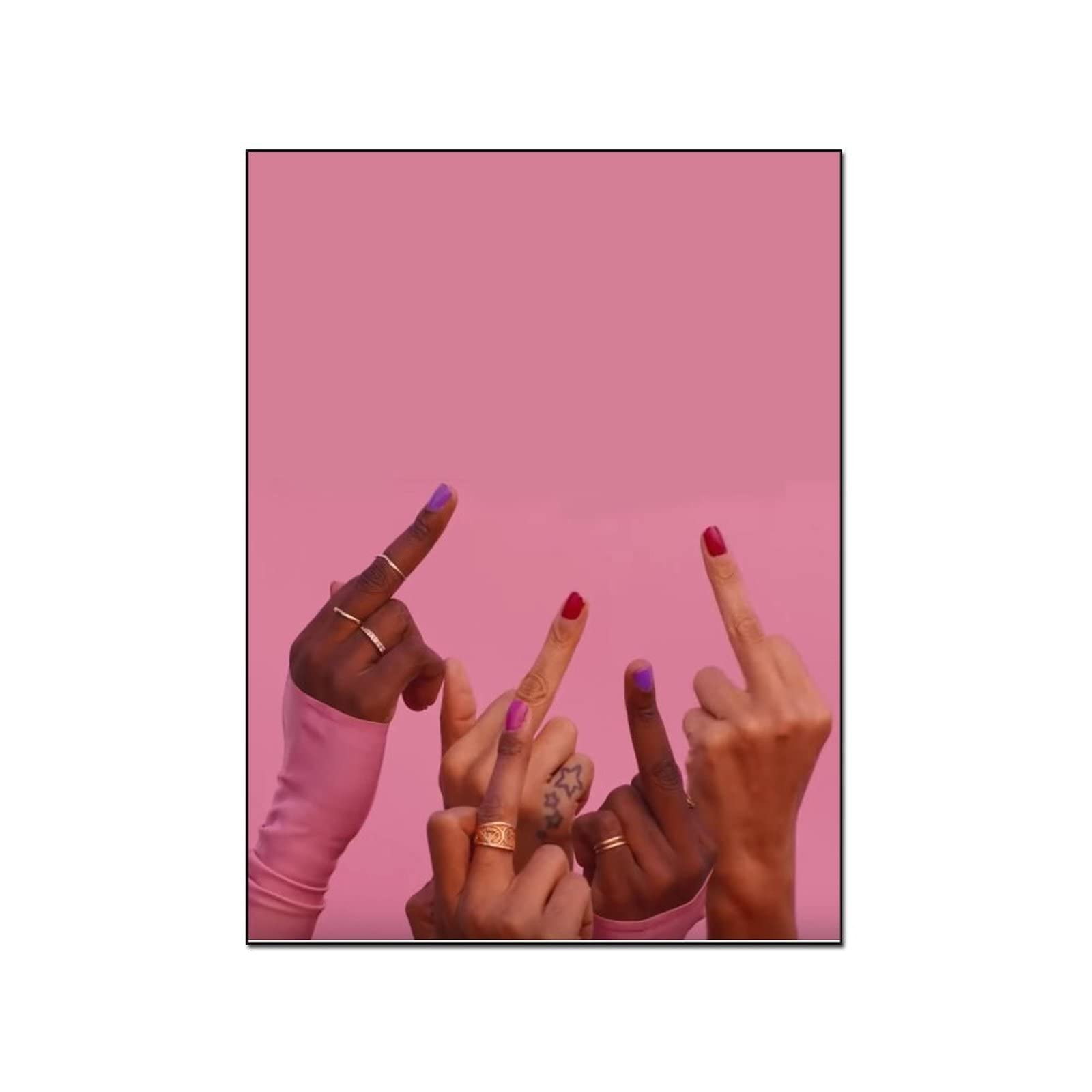 Empowering Feminist Wall Art - 'The Future Is Female' Middle Finger Poster - 8x10 Inch (20x26cm) - Unframed Print for Bedroom, Office & Protest Decor - Modern Women's Rights Movement Wall Decor