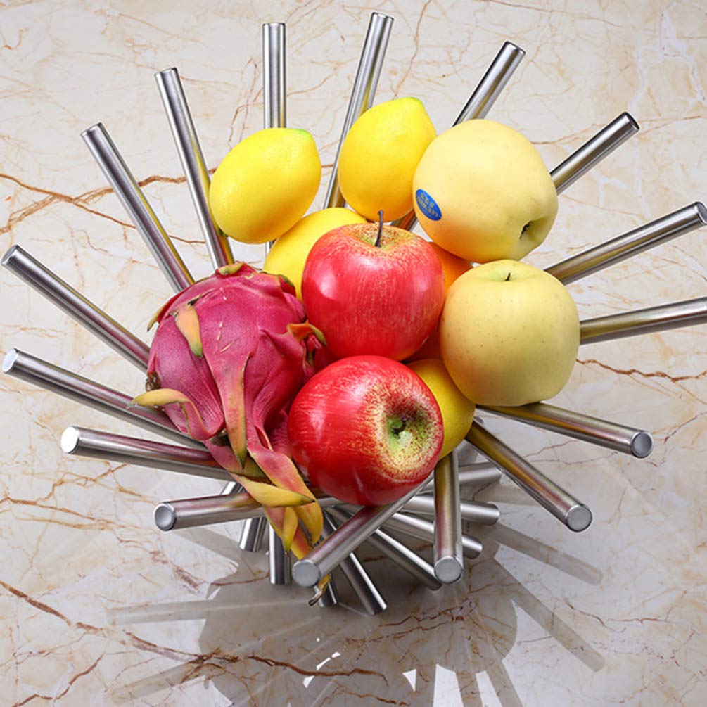 TOPBATHY Collapsible Stainless Steel Rotating Fruit Basket - Durable Fruit Bowl for Kitchen, Dining Table, Living Room, Office, Party & Hotel Decor - Perfect for Fresh Fruits Display & Home Organization