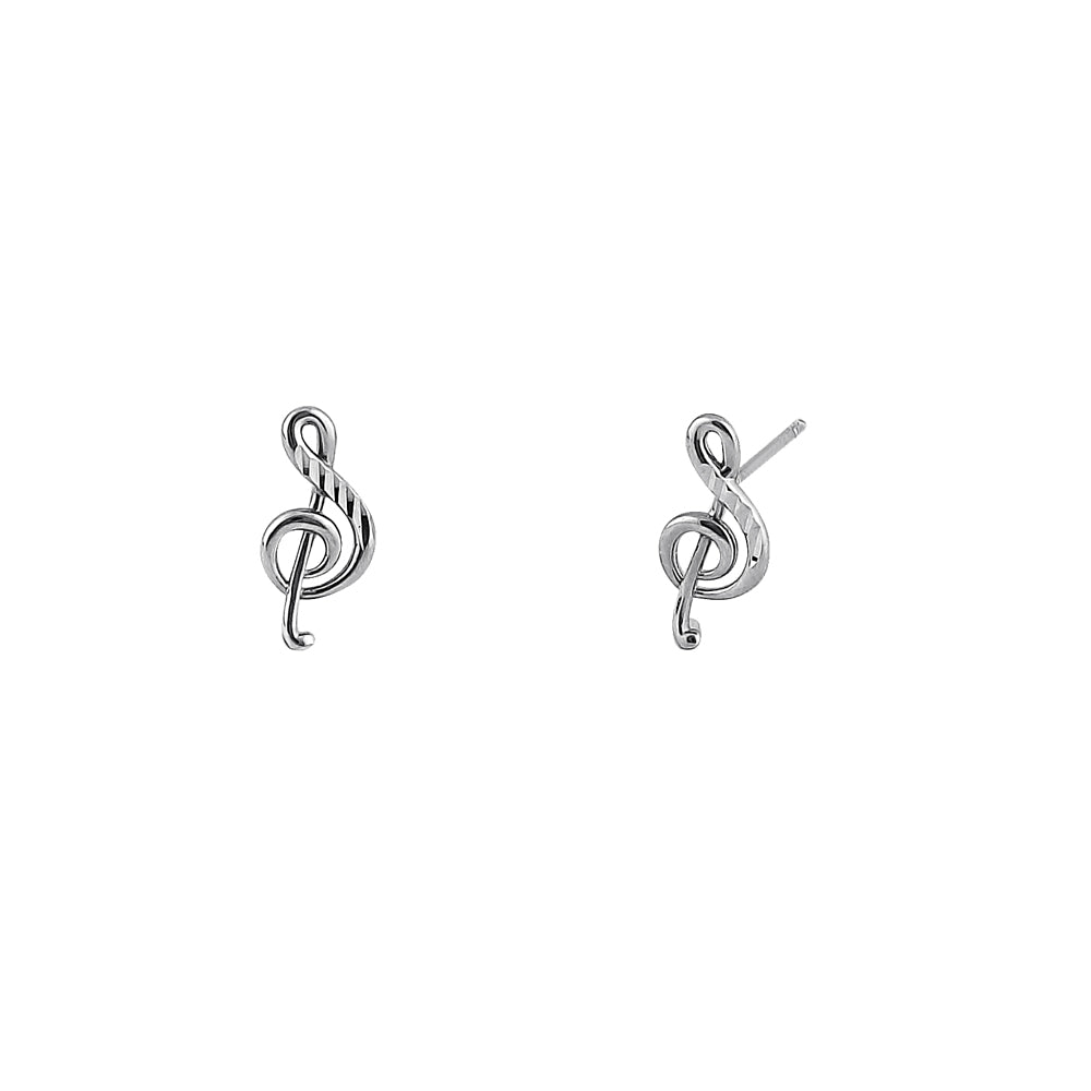 14K White Gold Musical Note Stud Earrings for Women - Elegant & Dainty Jewelry Gift for Musicians, Music Lovers - Perfect for Concerts, Gifts & Everyday Wear