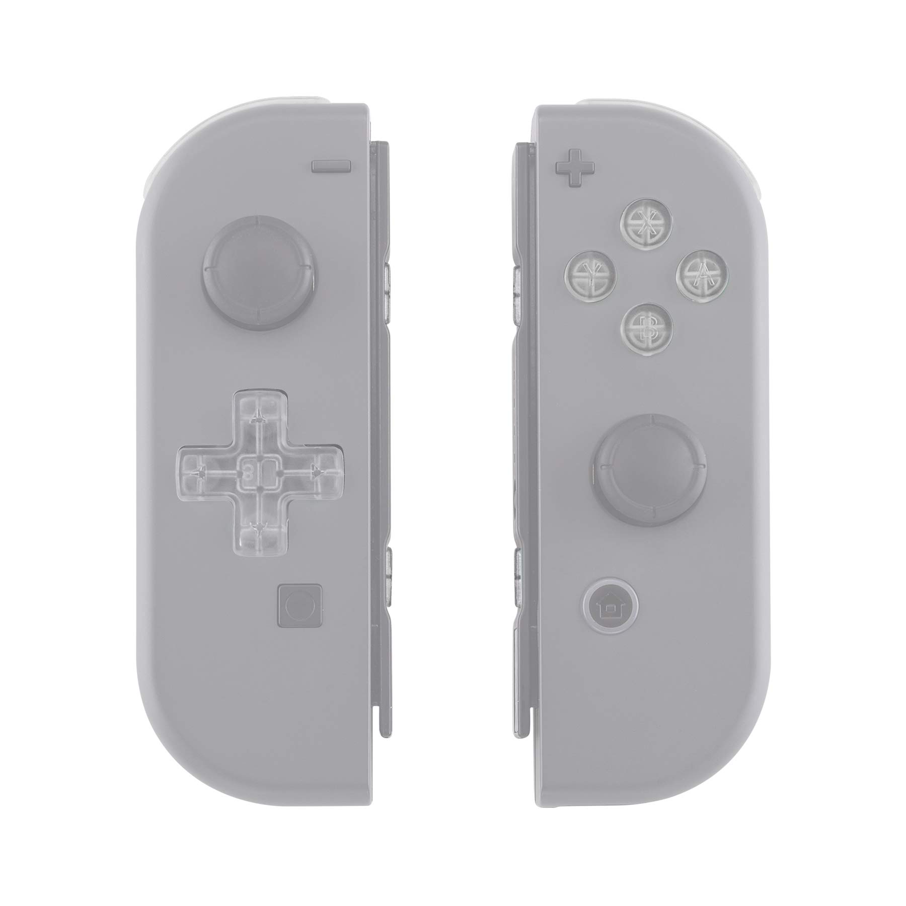 Premium Clear D-pad & ABXY Button Replacement Kit for Nintendo Switch & OLED Joy-Con - Includes SR/SL/L/R/ZR/ZL Triggers & Springs (D-pad Compatible with eXtremeRate Shells) - Perfect for DIY Repairs & Controller Customization
