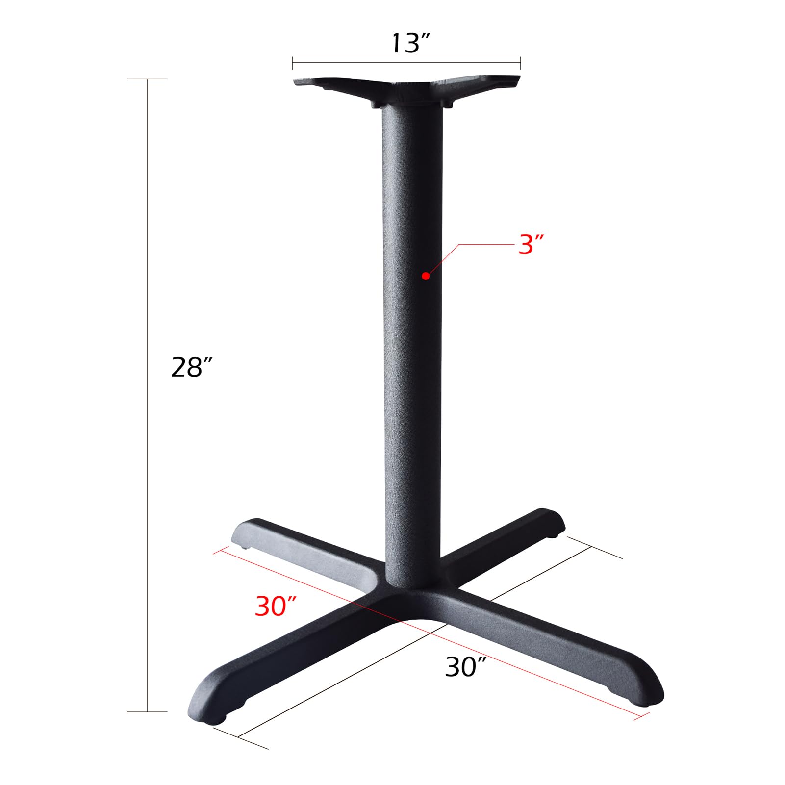 Jogreful 28 Inch Table Base Only - Heavy Duty Cast Iron Metal Legs for Coffee, Dining, Desk & Furniture - X-Base Design (30''x30'') - Perfect for Home Office, Restaurant & Cafe Settings