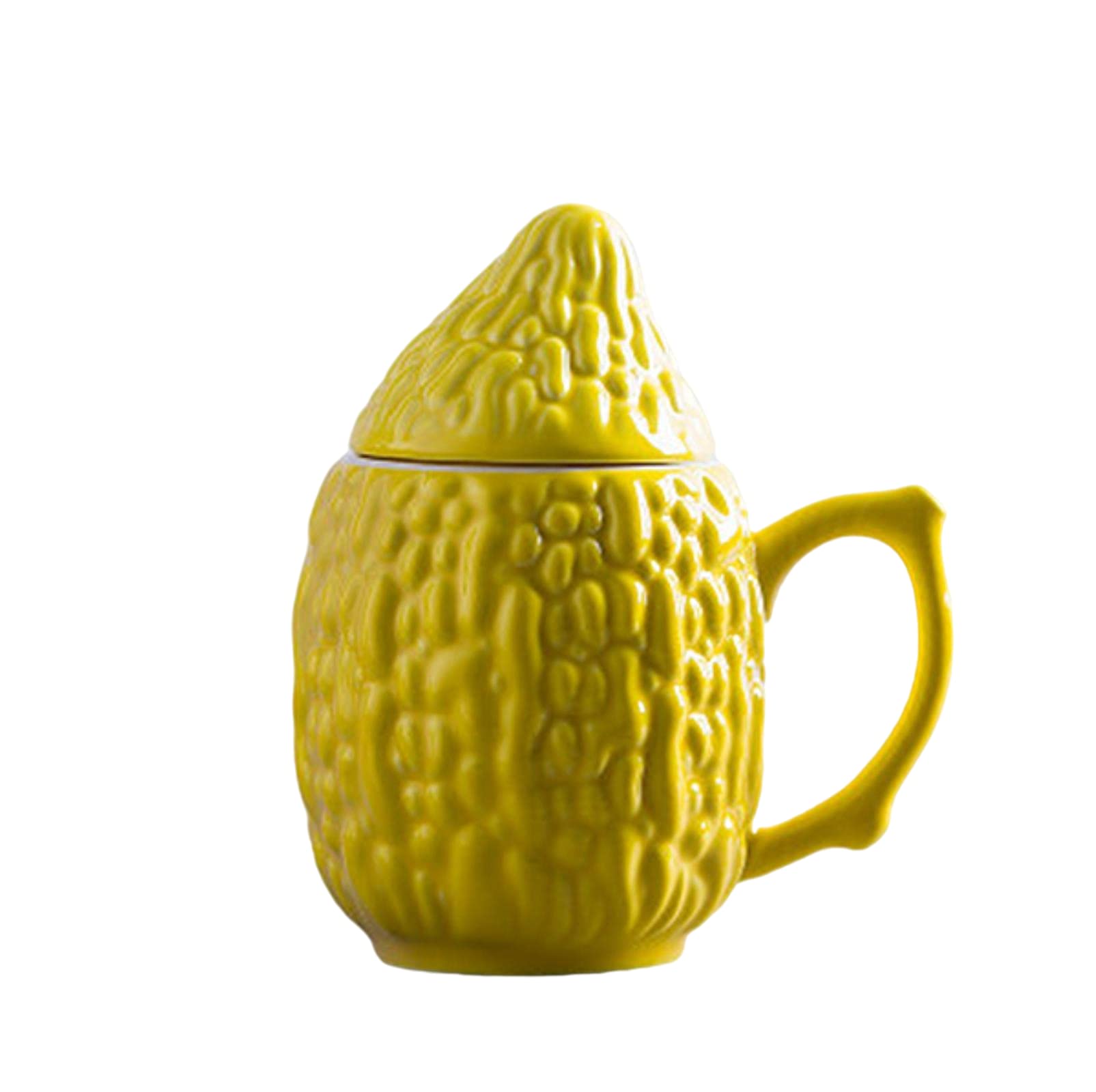 JWDS Ceramic Coffee Mug - Bitter Gourd Design Insulated Tea Cup for Milk, Juice & Carbonated Drinks | Office & Home Use Drinking Wear