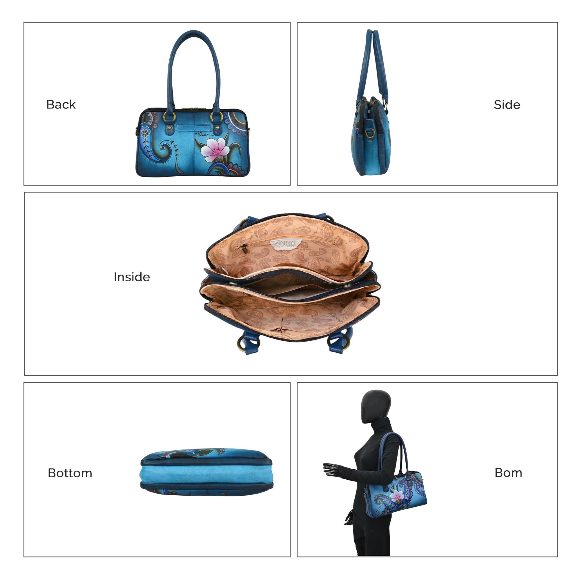 Anna by Anuschka Hand-Painted Genuine Leather Crossbody Bag - Perfect for Travel, Work & Everyday Use