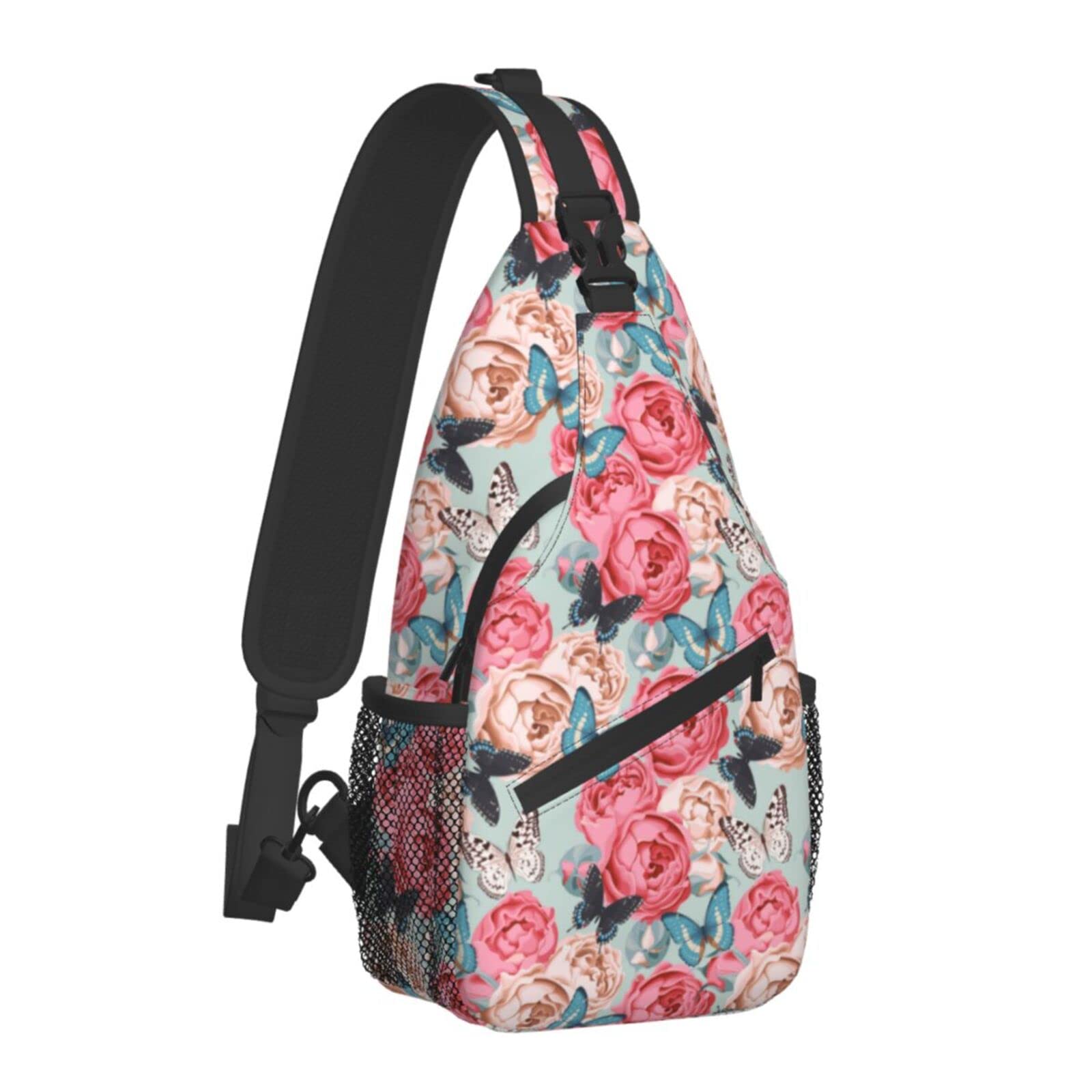 Women's Floral Sling Backpack - Crossbody Chest Bag for Travel, Hiking & Outdoor Adventures | Lightweight Shoulder Bag with Pattern Rope Design