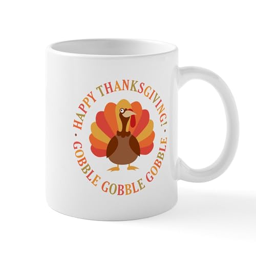 White - Happy Thanksgiving Turkey Mugs