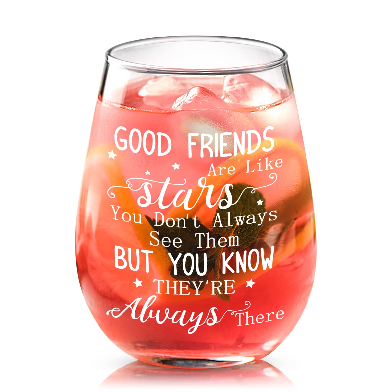 Joymaking 15 oz Stemless Wine Glass - Best Friend Birthday Gifts for Women, Friendship Gifts for Her, Christmas & Graduation Presents - Perfect for Wine Nights, Celebrations & Thoughtful Gifting