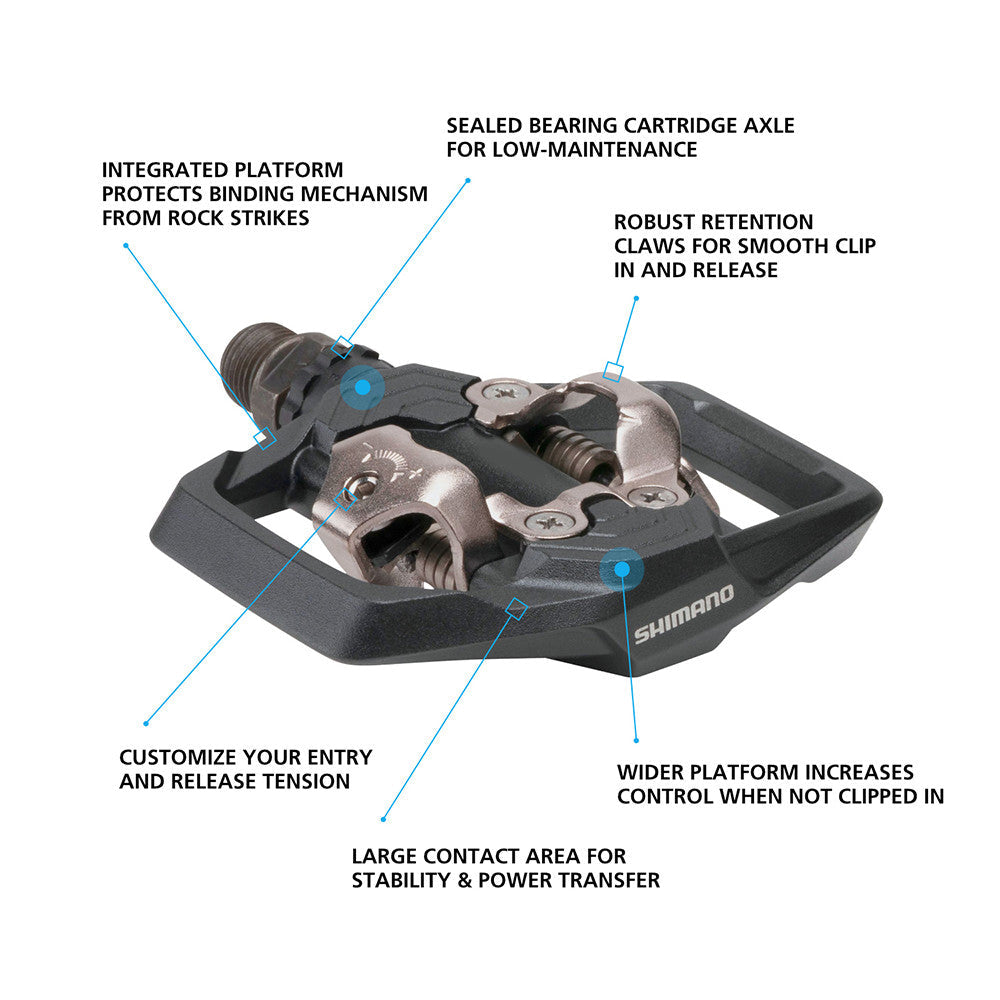 Shimano PD-ME700 SPD Mountain Bike Pedals - Durable & Lightweight MTB Trail Pedals for Off-Road Cycling & Bikepacking