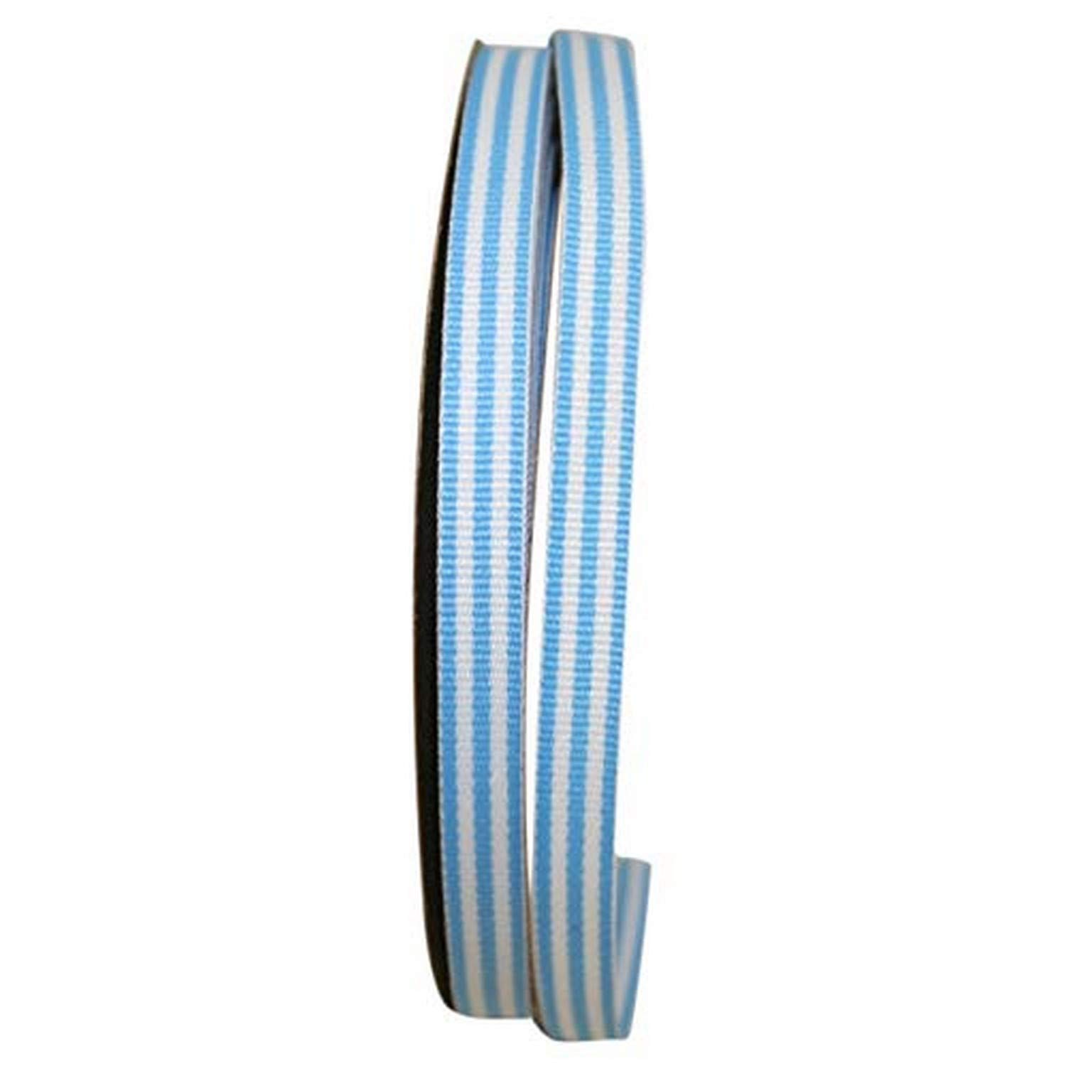 Reliant 3/8 Inch x 25 Yards Grosgrain Ribbon with Stripes - Light Blue Craft Ribbon for Gift Wrapping, DIY Projects, Hair Bows & Scrapbooking