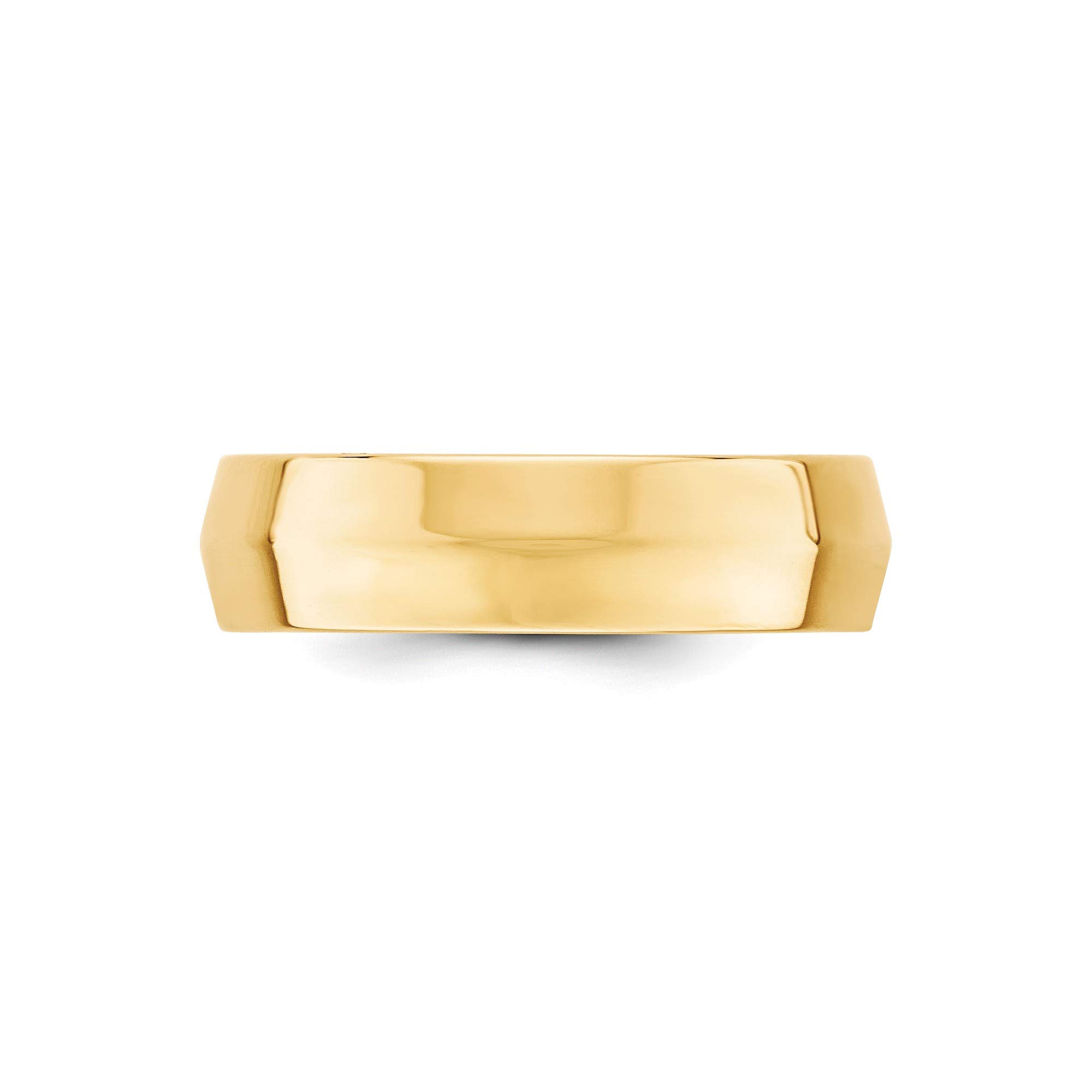 14k Yellow Gold 6mm Knife Edge Comfort Fit Band Ring for Women - Size 6