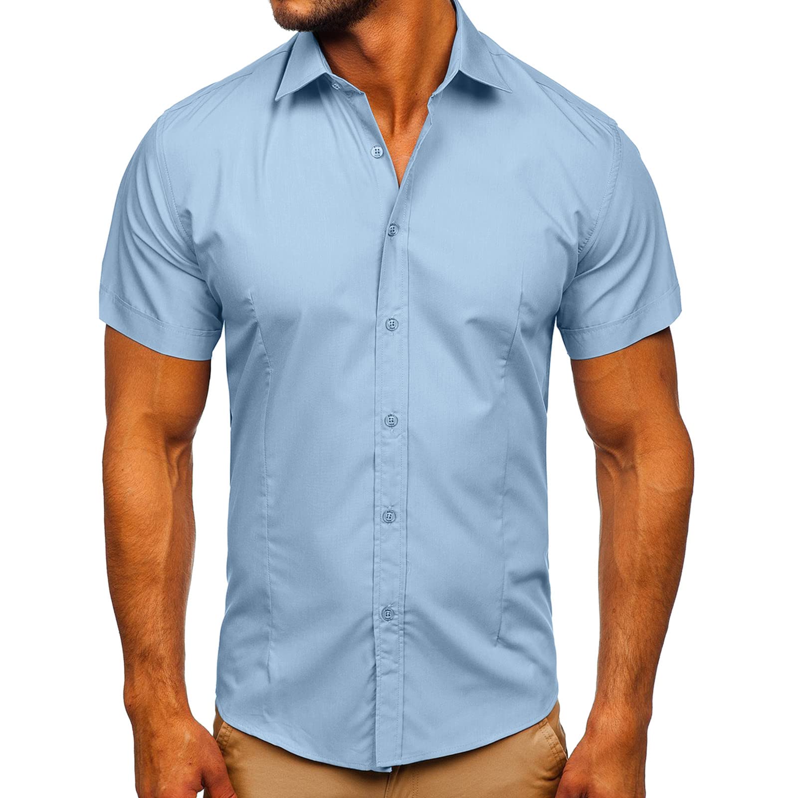 Men's Casual Short Sleeve Shirt - Lightweight Summer Beach Top for Spring & Summer | Perfect for Outdoor Activities, Vacations, and Daily Wear