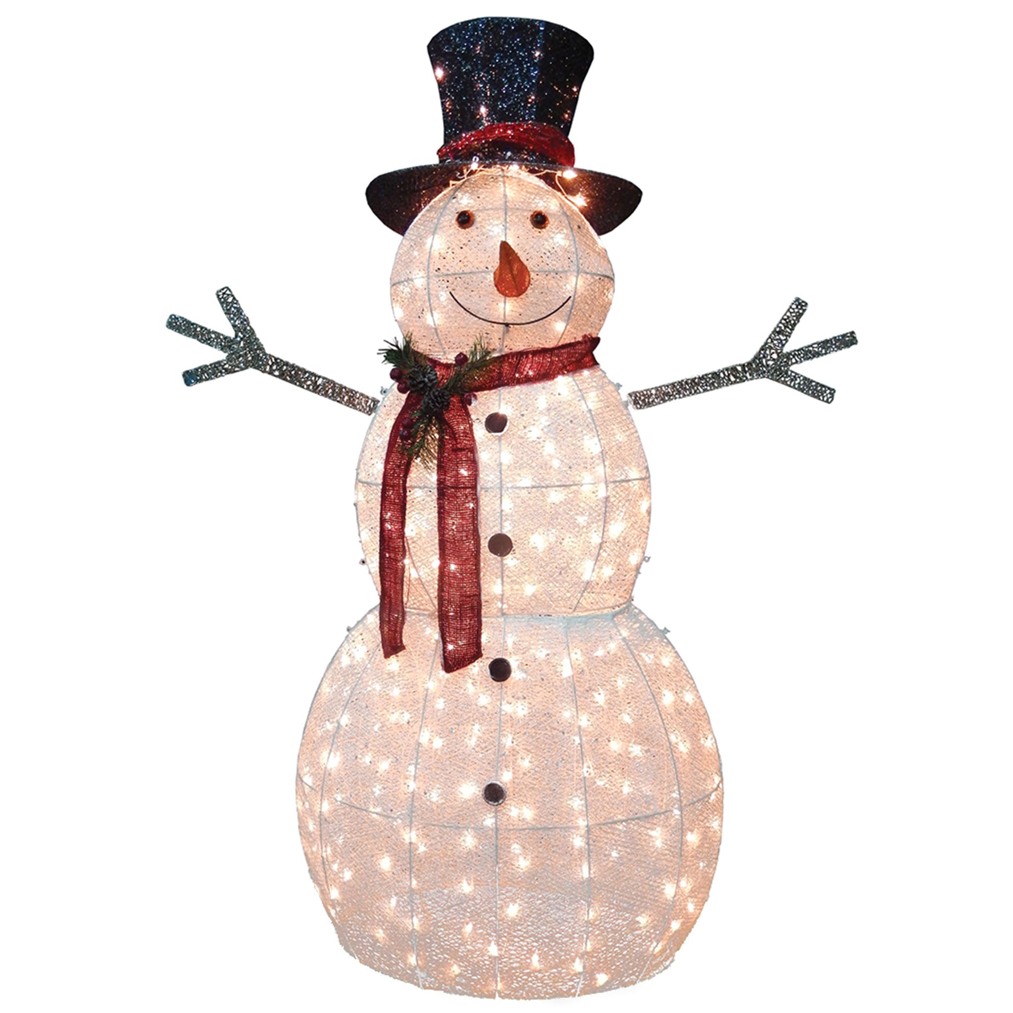 60 Inch Snowman Decoration with Warm White LED Lights - Outdoor Christmas Yard Decor for Holiday Party & Winter Festival