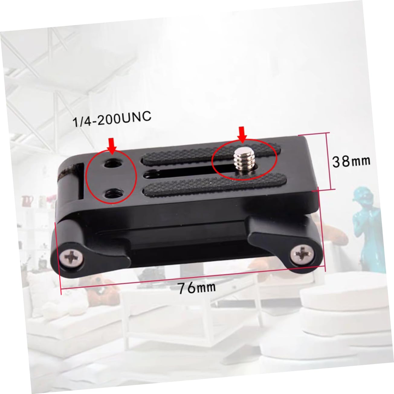 Jojofuny Z Tripod Head Mount Quick Release Plate with 1/4'' Screw - Compatible with Monopod, DSLR Camera Stabilizer - Perfect for Photography, Vlogging & Outdoor Shooting