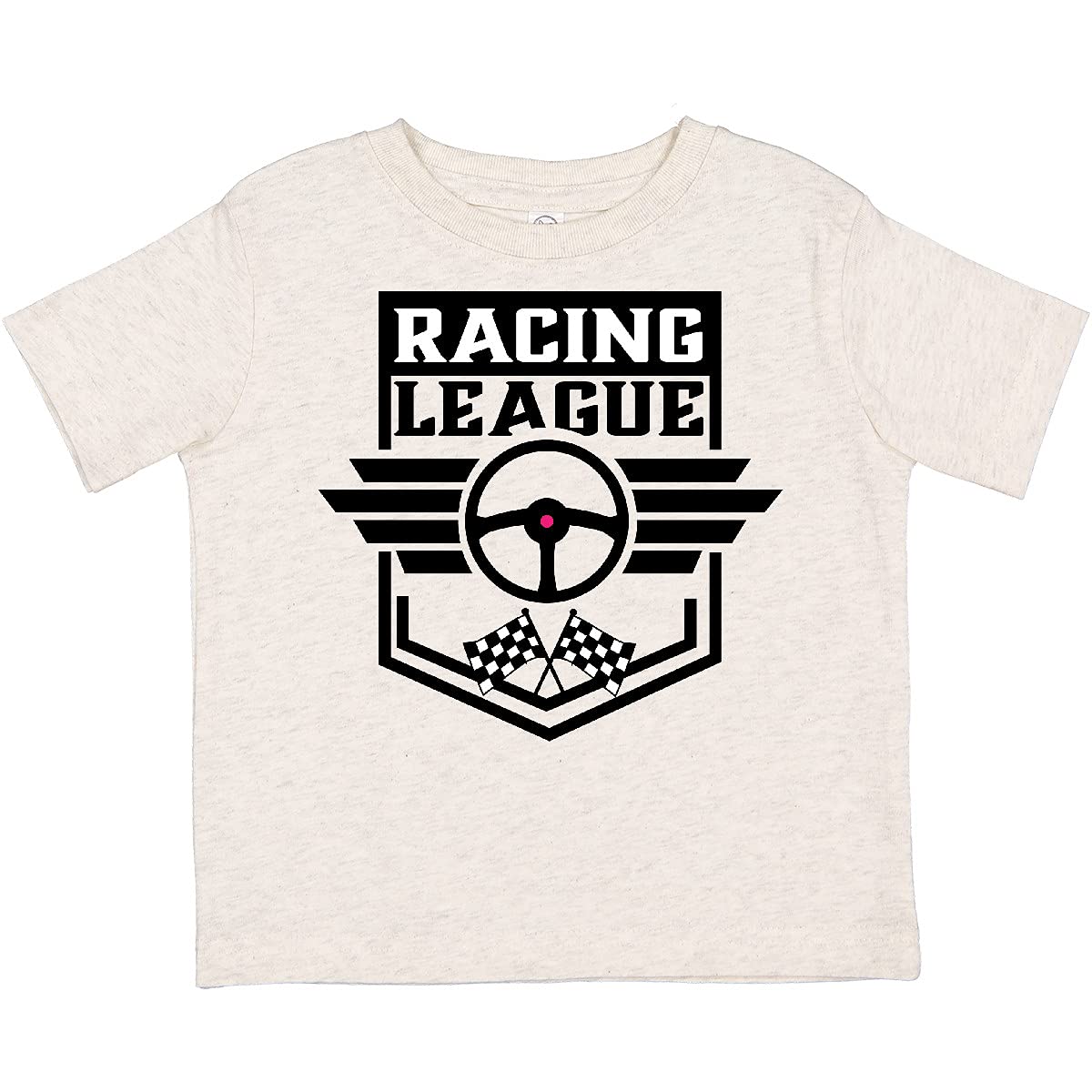 Inktastic Racing League Toddler T-Shirt with Race Car Wheel & Wings - Cute Boys' Graphic Tee for Car Lovers, Birthday Gifts & Playdates
