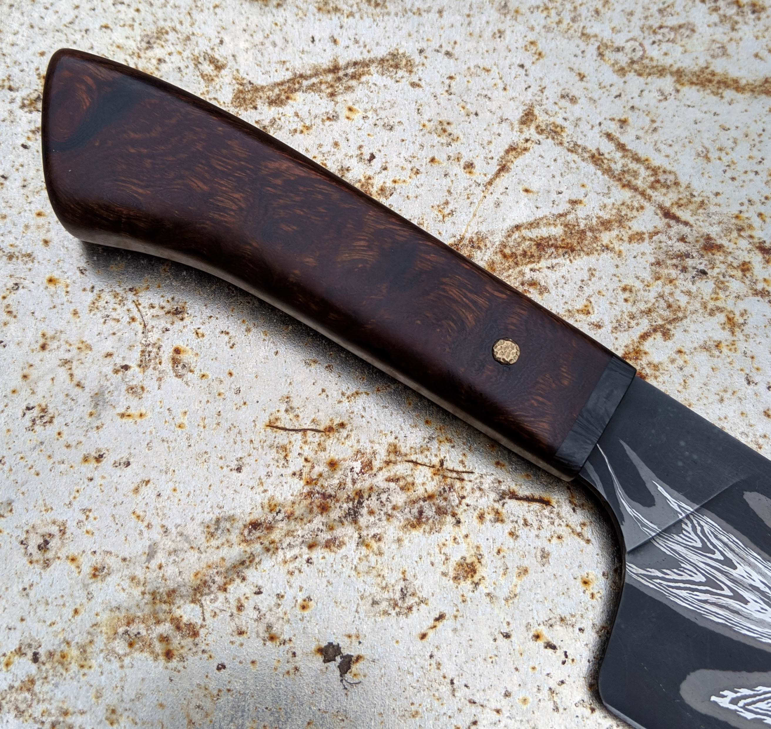 Neil Gillert 165mm Pattern Welded Mini Kiritsuke Knife - Japanese Style Chef's Knife for Precision Slicing, Dicing & Garnishing - Perfect for Sushi, Vegetables & Meat Preparation