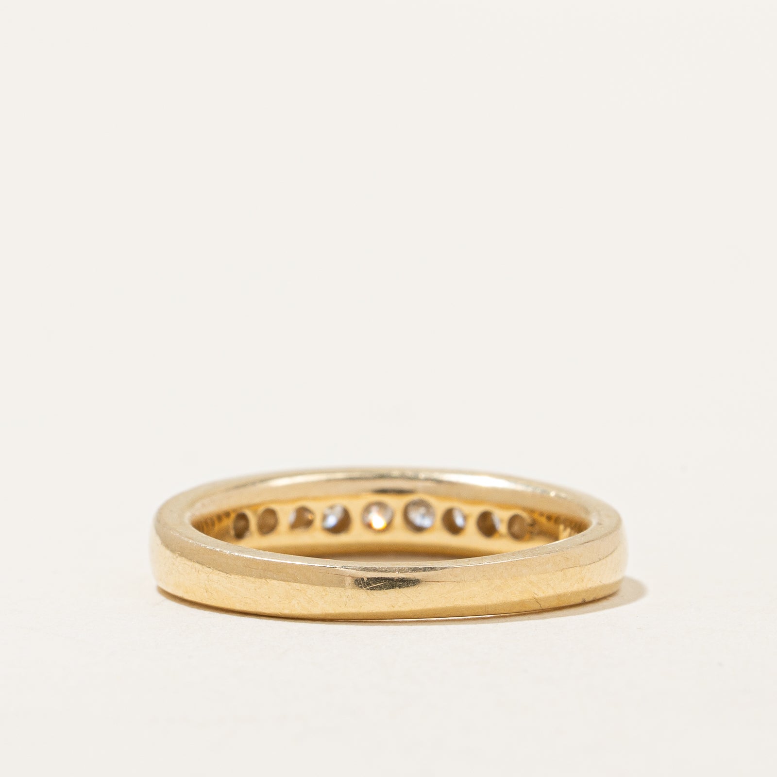 Channel Set Semi Eternity Diamond Wedding Band Ring - 0.20ctw Round Cut Diamonds, Size 5.25, 14K White Gold - Perfect for Anniversary Gifts, Engagement Rings & Bridal Jewelry