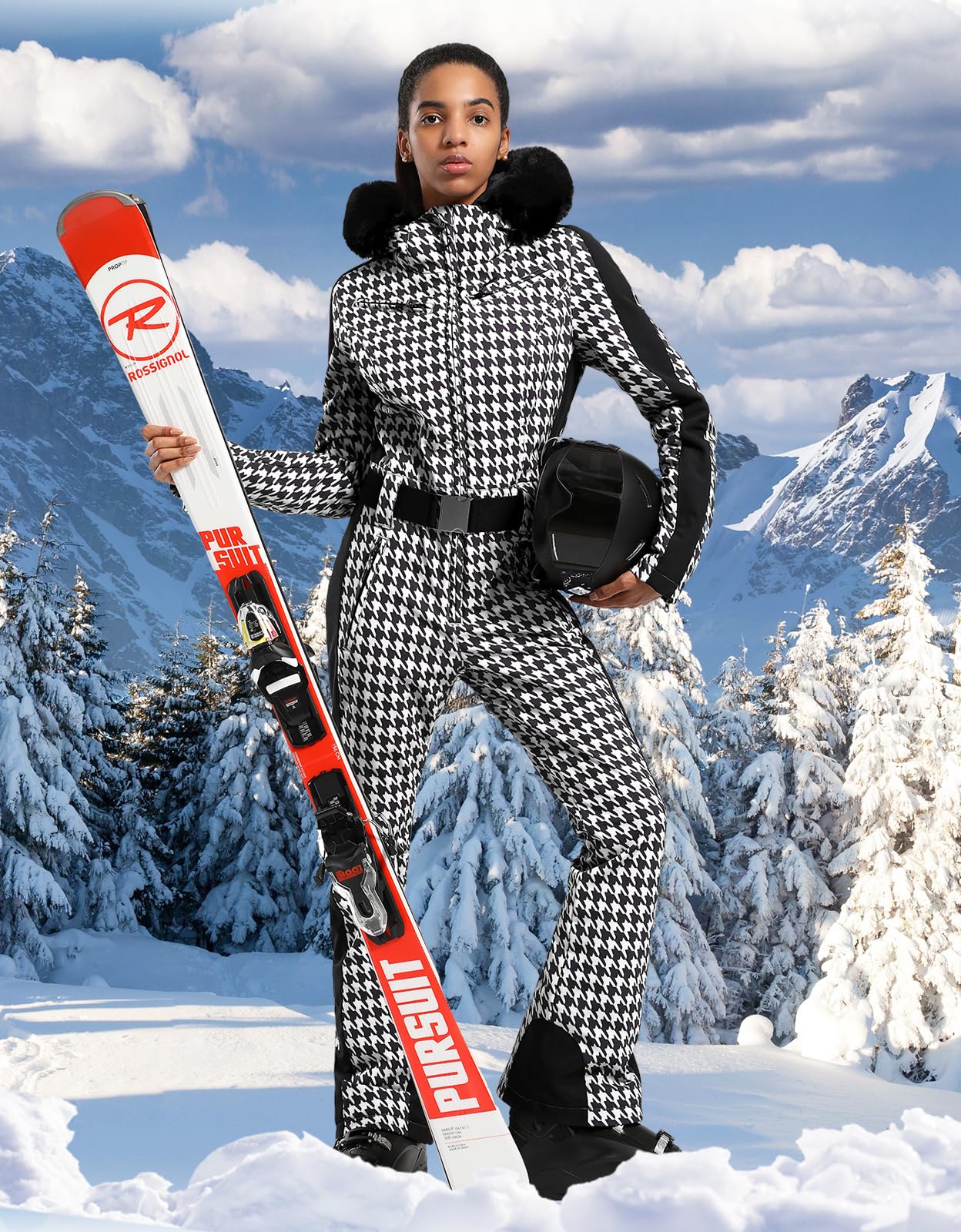GSOU SNOW Women's One-Piece Ski Suit - Waterproof Windproof Insulated Snowboard Jumpsuit for Skiing, Snowboarding & Winter Outdoor Activities | Perfect for Alpine Resorts & Cold Weather Adventures