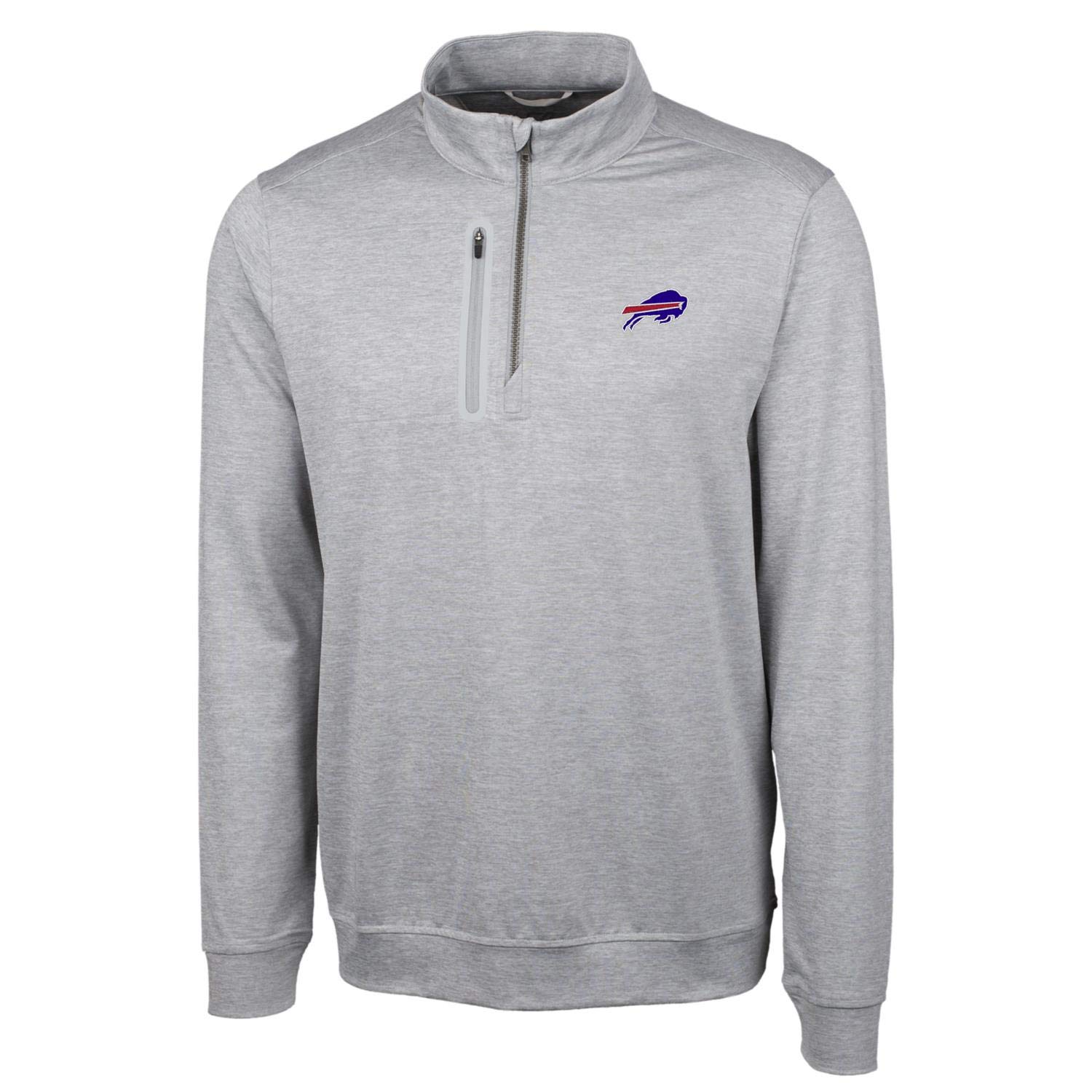 Cutter & Buck Men's NFL Big & Tall Stealth Quarter-Zip Pullover Jacket - Windproof & Lightweight Performance Fleece for Football Fans & Outdoor Activities