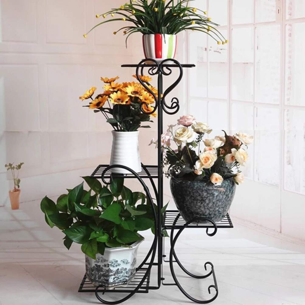 DOITOOL Metal Flower Stand - 3-Tier Plant Display Shelf for Indoor/Outdoor Use - Perfect for Home, Garden, Office Decor & Plant Organization