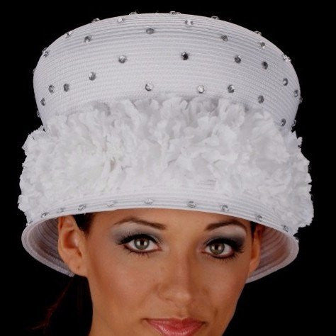 Elegant Women's Floral Embellished Dress Hat BW2872 - Perfect for Weddings, Garden Parties & Special Occasions